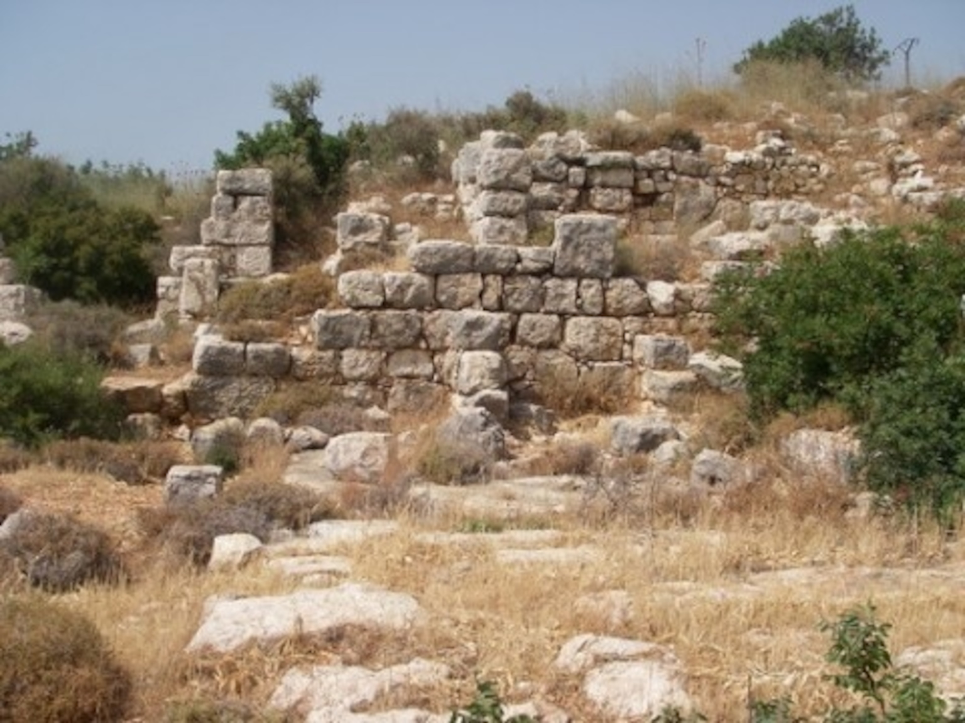 Up close shot of Greek ruins in Lebanon