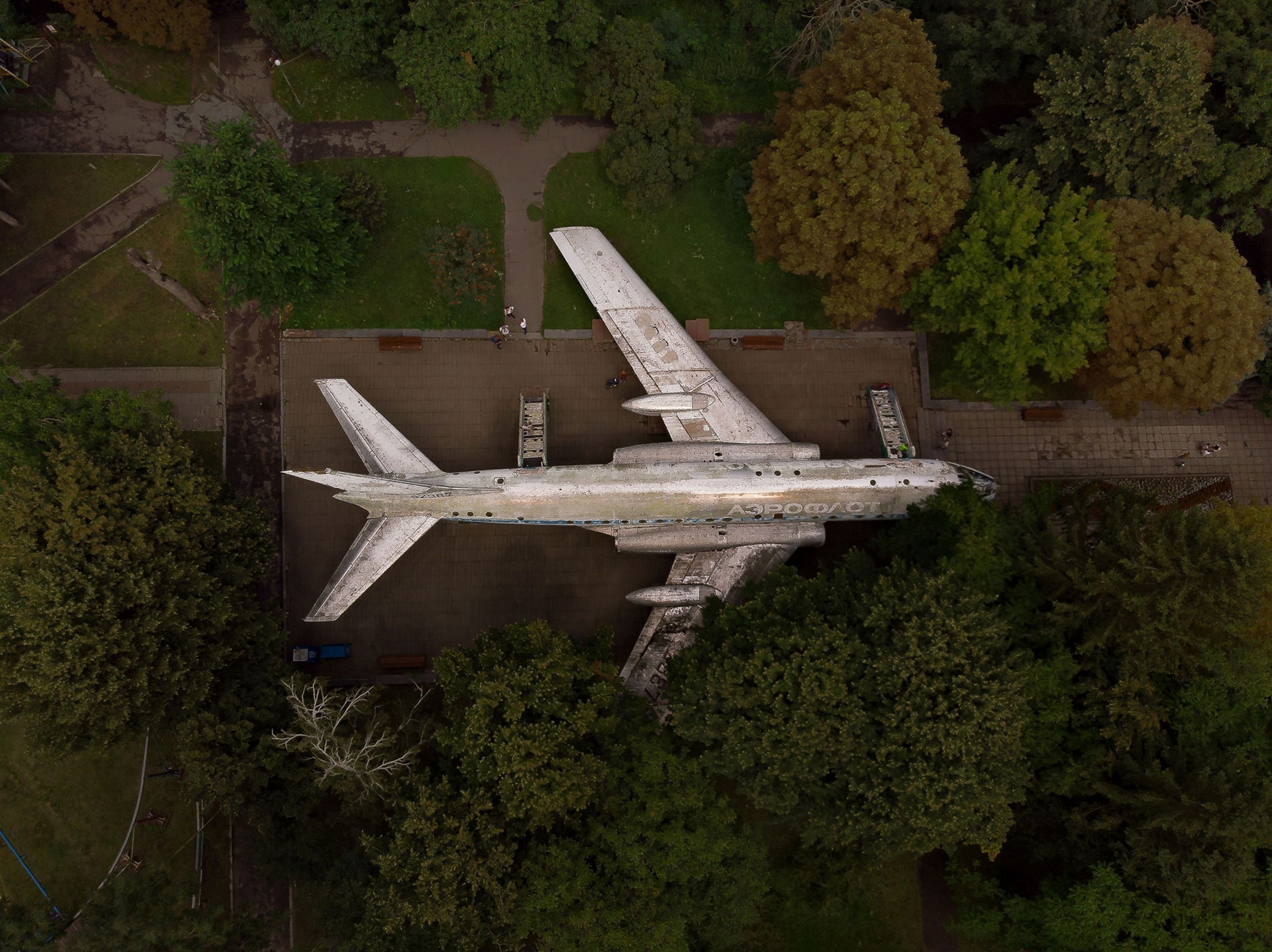 an airplane in a park