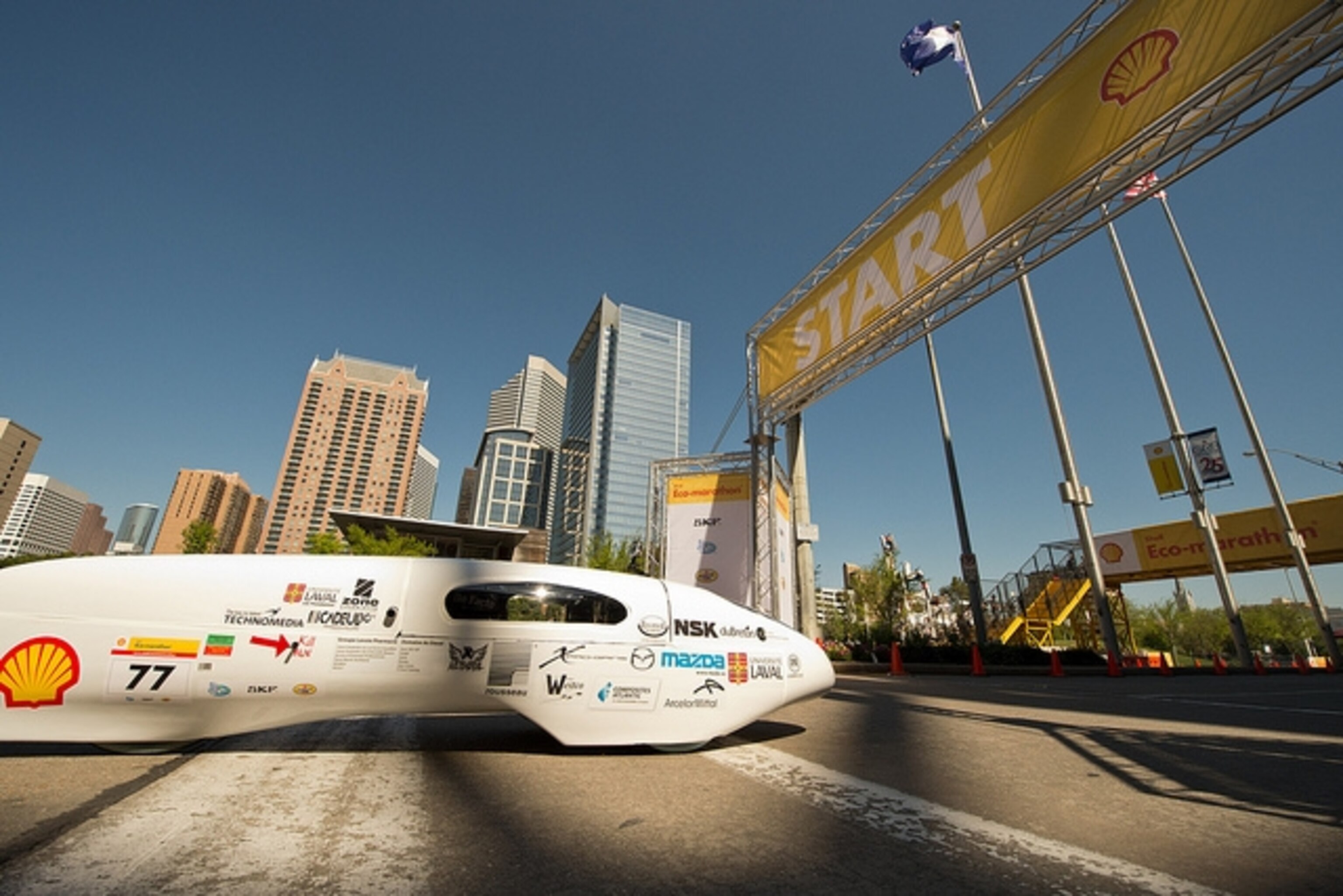 Université Laval of Québec City at the start mark of Shell Eco-marathon Americas. Photo courtesy of Shell Eco-marathon.