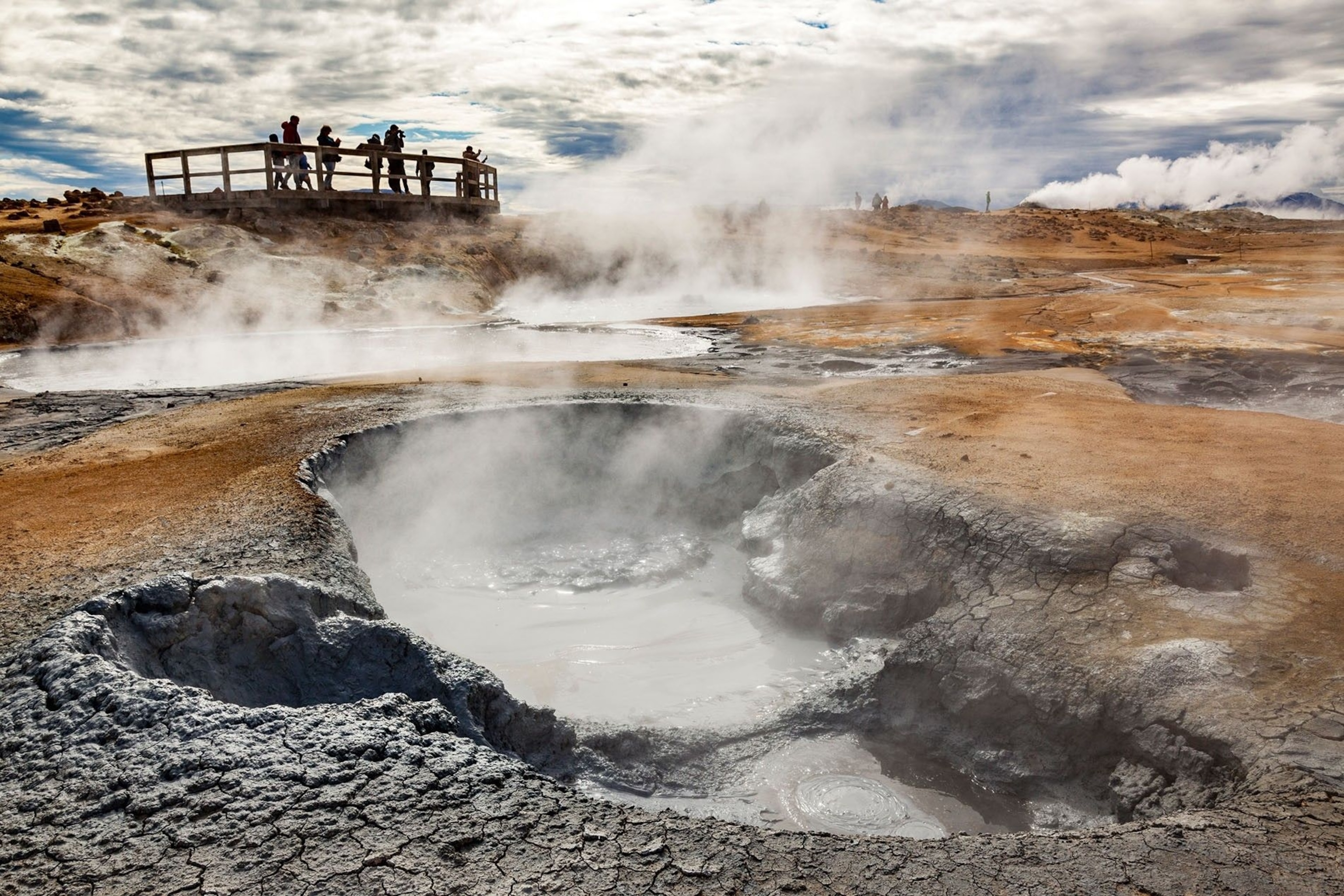Lake Mývatn's shores are home to show-stopping geology, including the Hverfjall volcanic crater, belching mudpots, sulphurous fumaroles, sunken pseudocraters and sculptural lava fields.