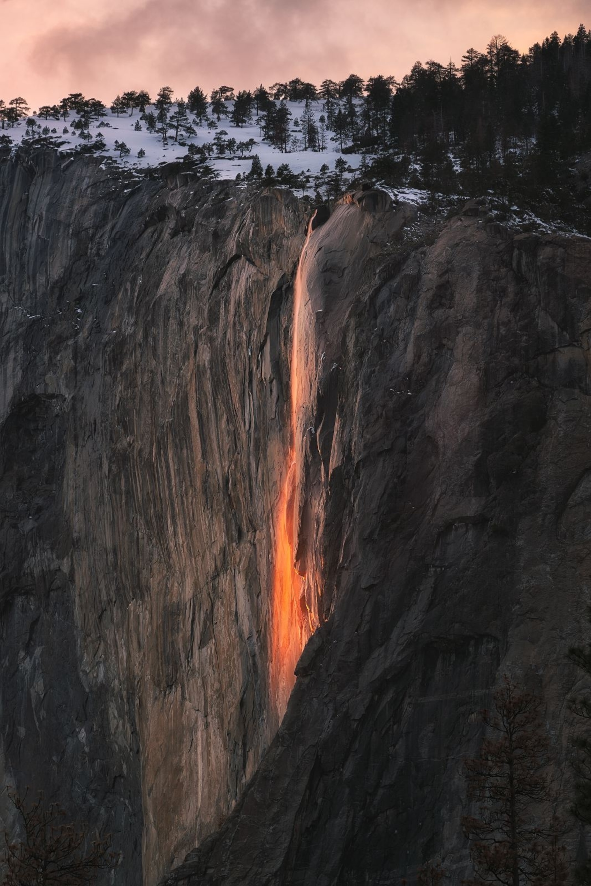 firefall in Yosemite National Park