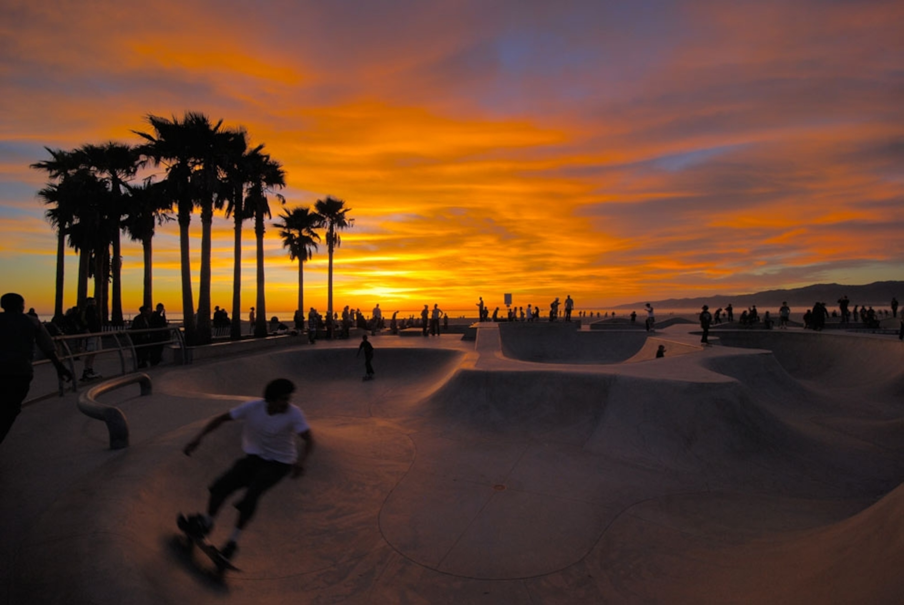 Sunset at the Venice Beach skate park