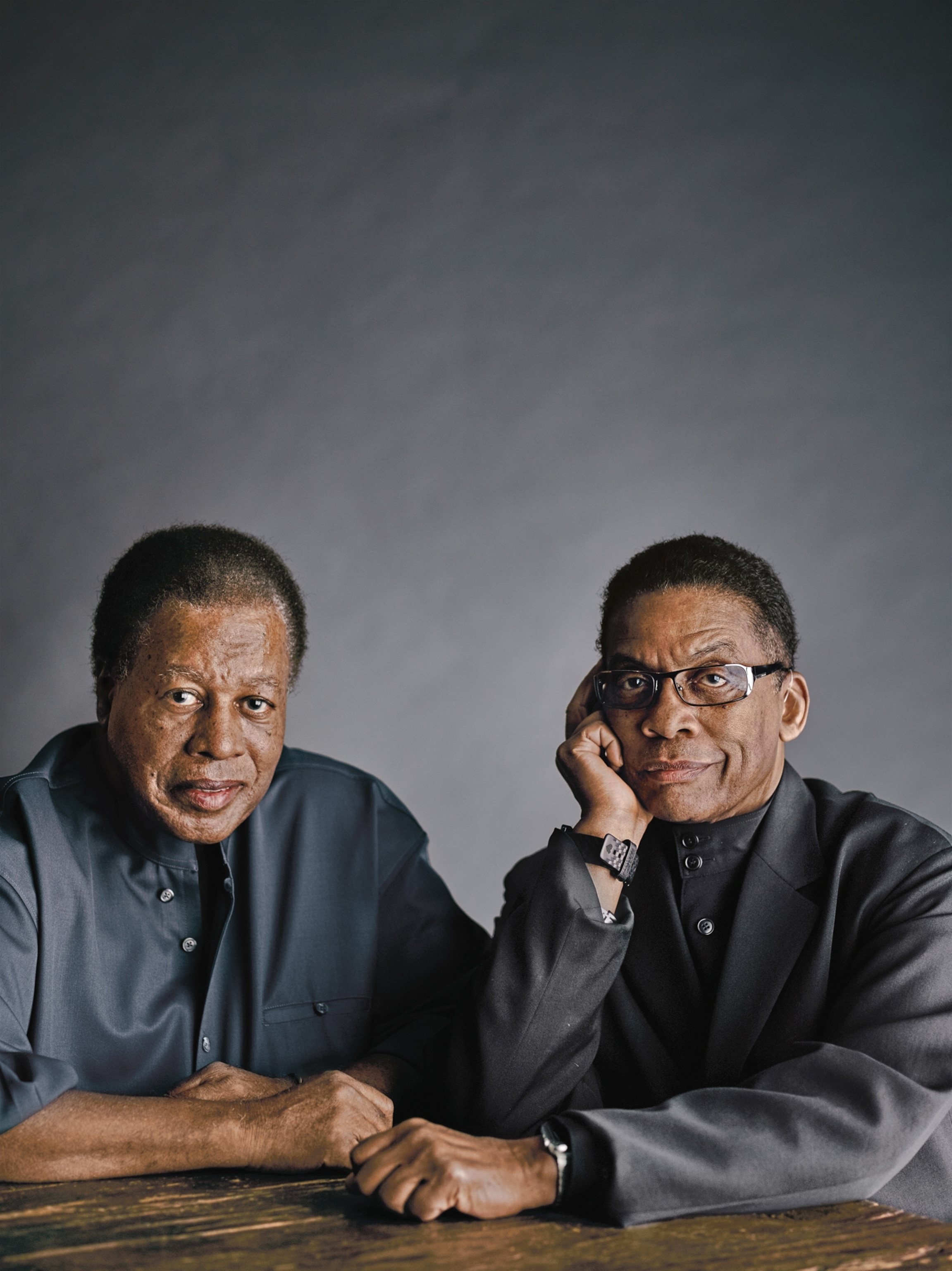 Herby Hancock, with glasses, and Wayne Shorter.
