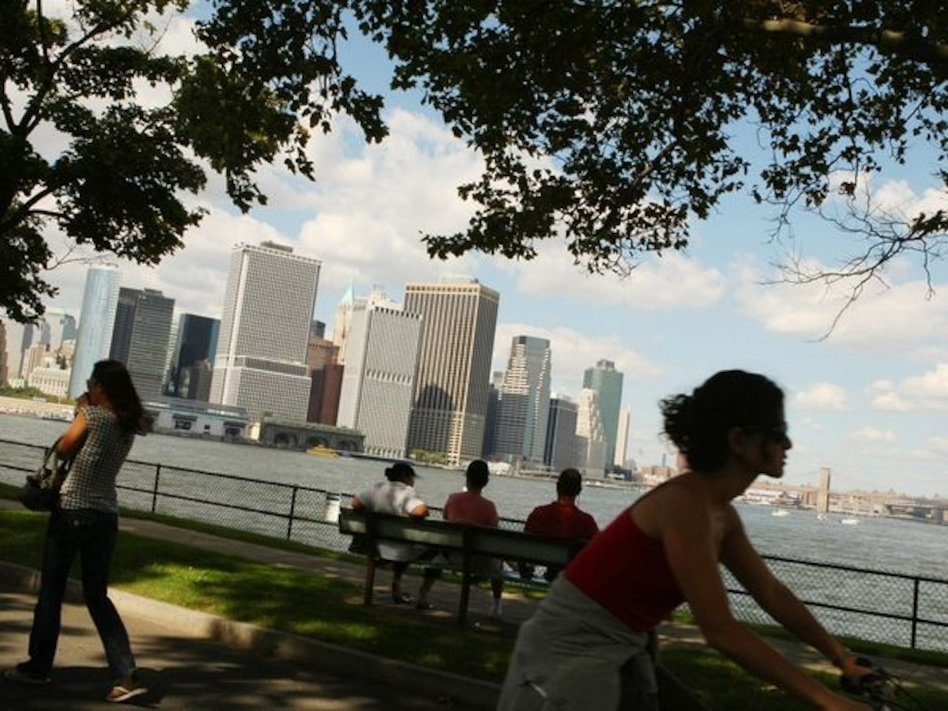 Biking around Governors Island, New York