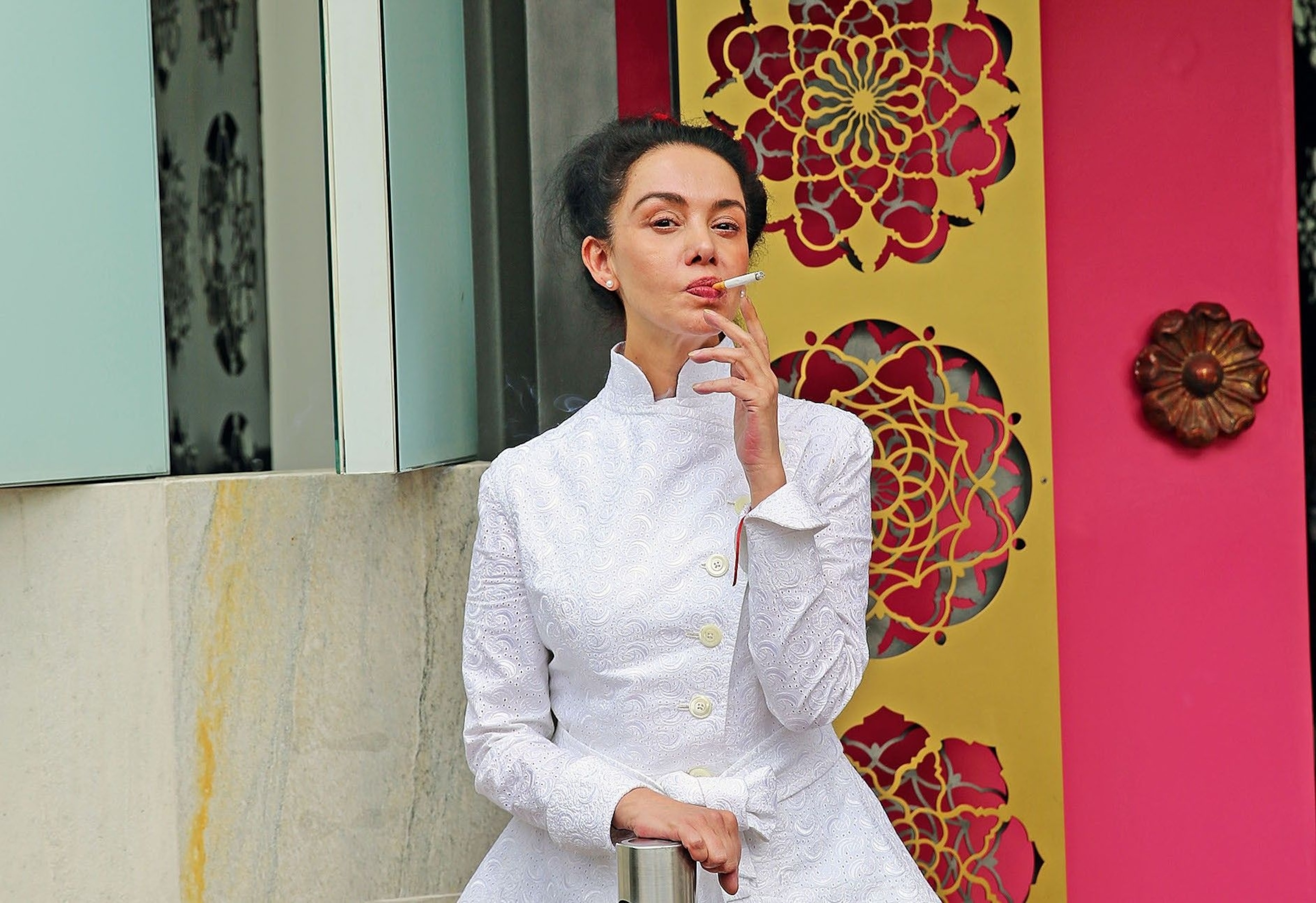 Chef Martha Ortiz outside Dulce Patria, Mexico City