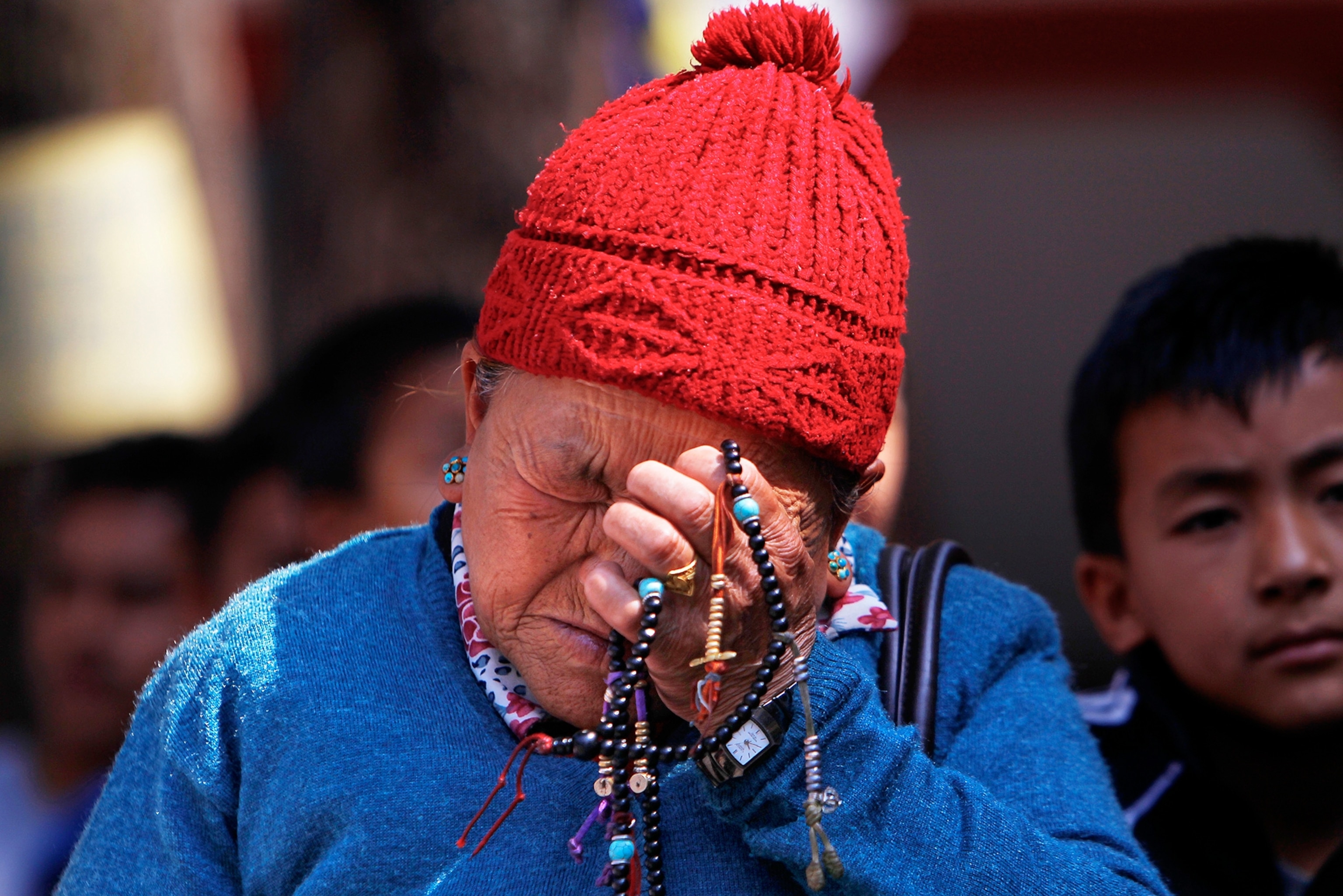 a family member mourning victims of the Mount Everest avalanche.