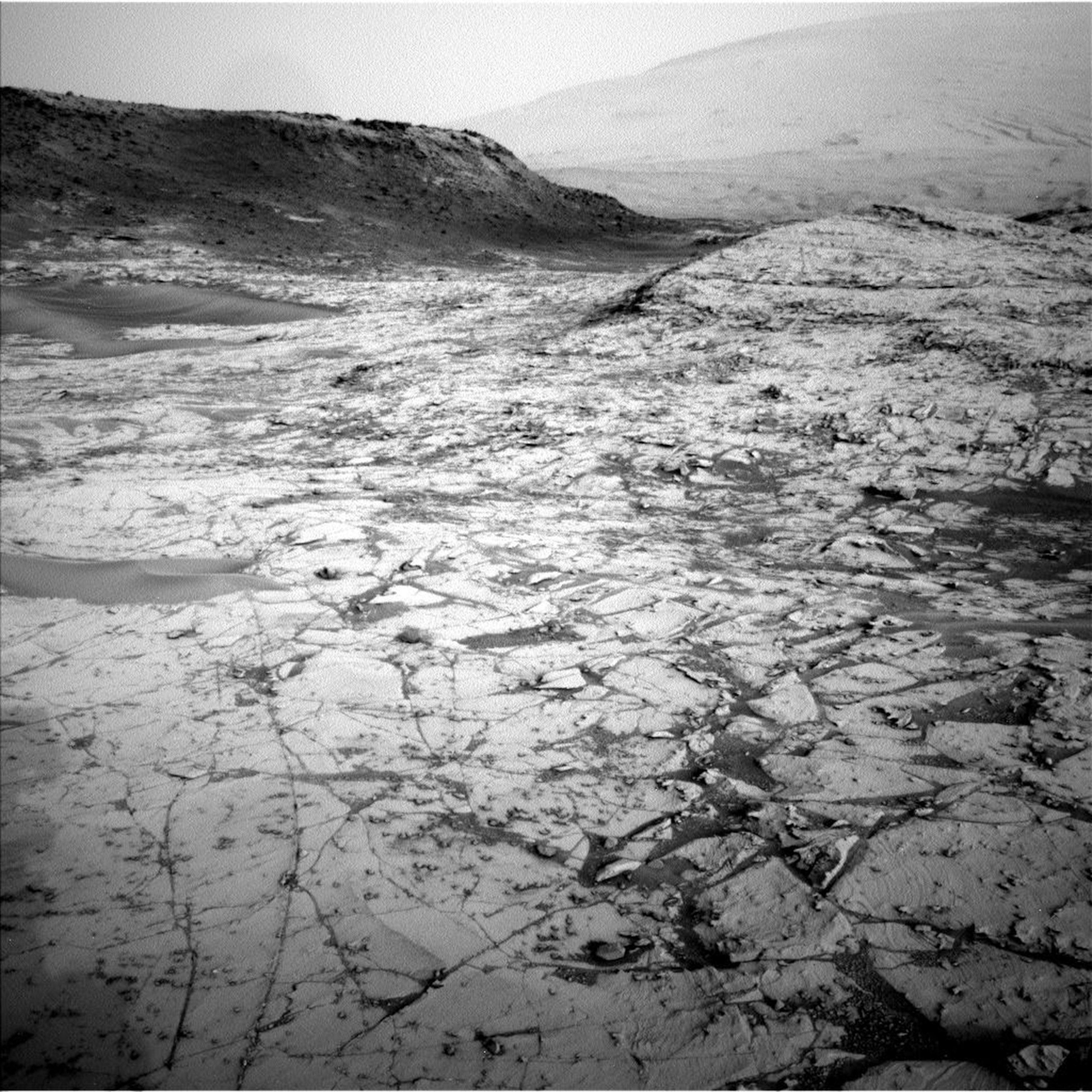The first demonstration of the ability of NASA's MAVEN Mars to relay data from a Mars surface mission included this and several other images from NASA's Curiosity Mars rover.