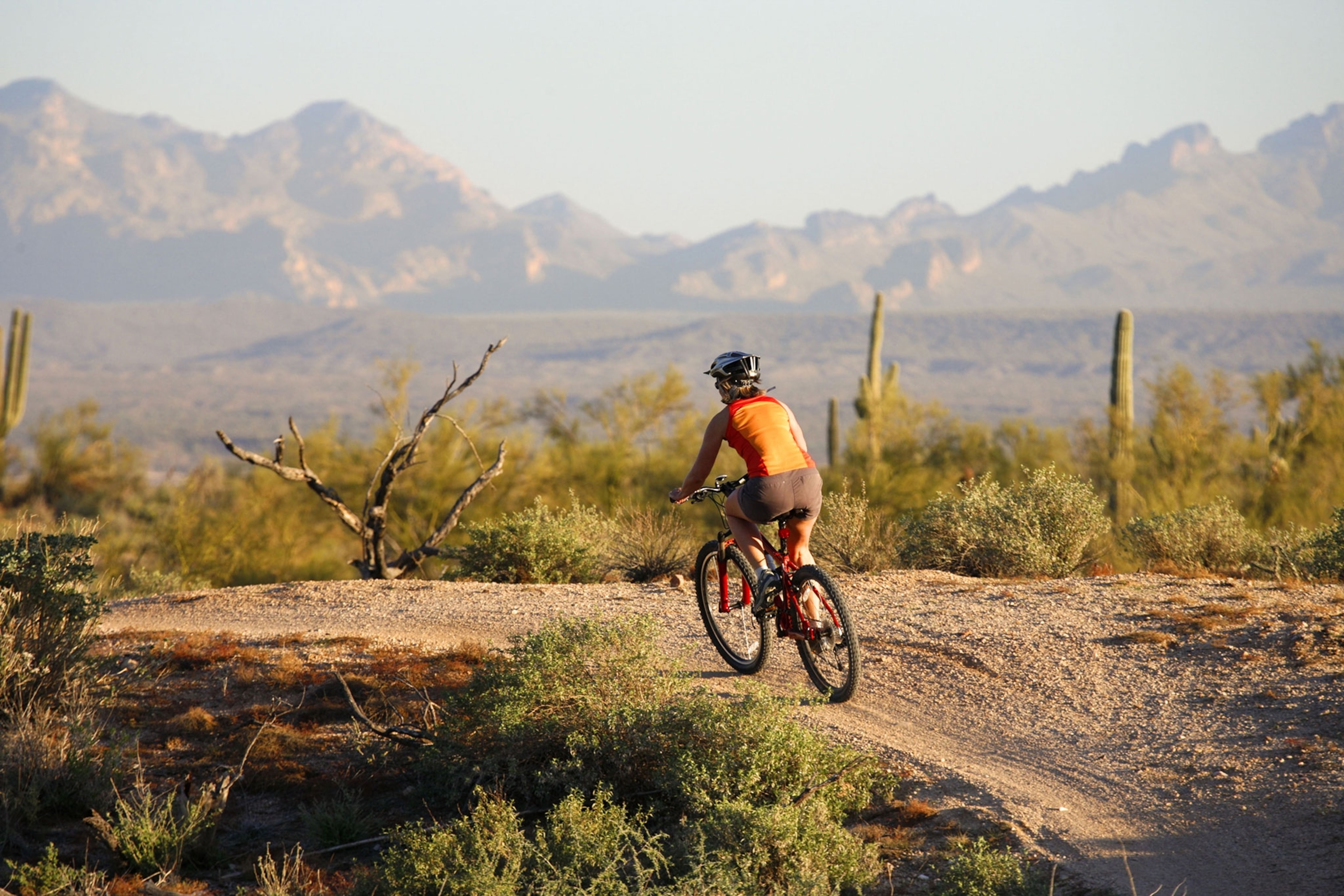 a mountain biker right outside of Phoenix, Arizona