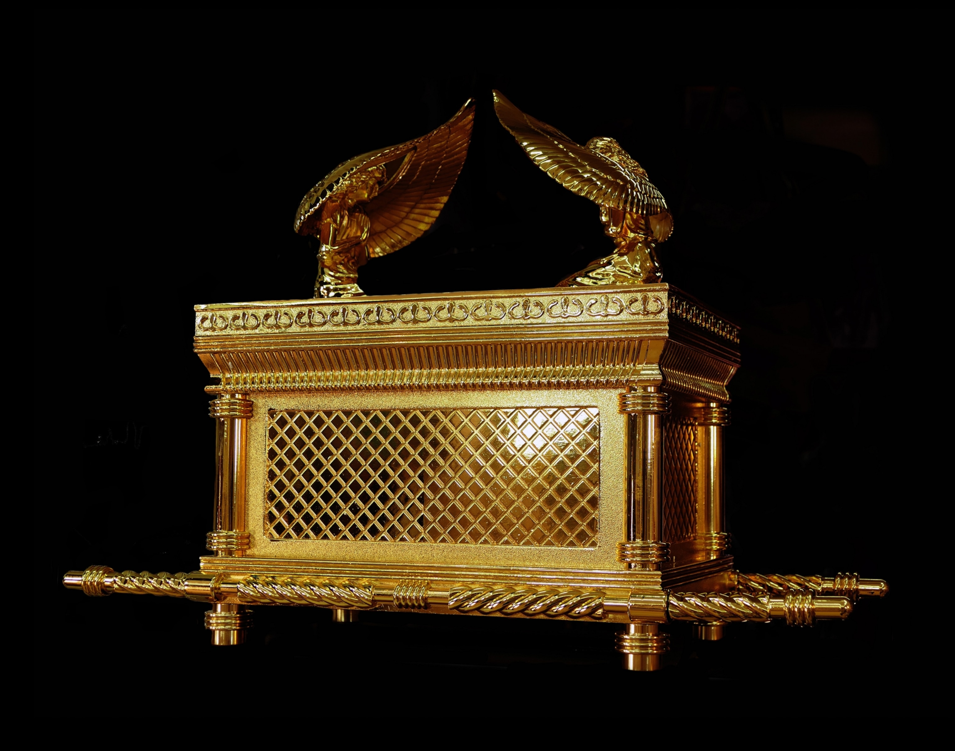 a gold-covered wooden chest
