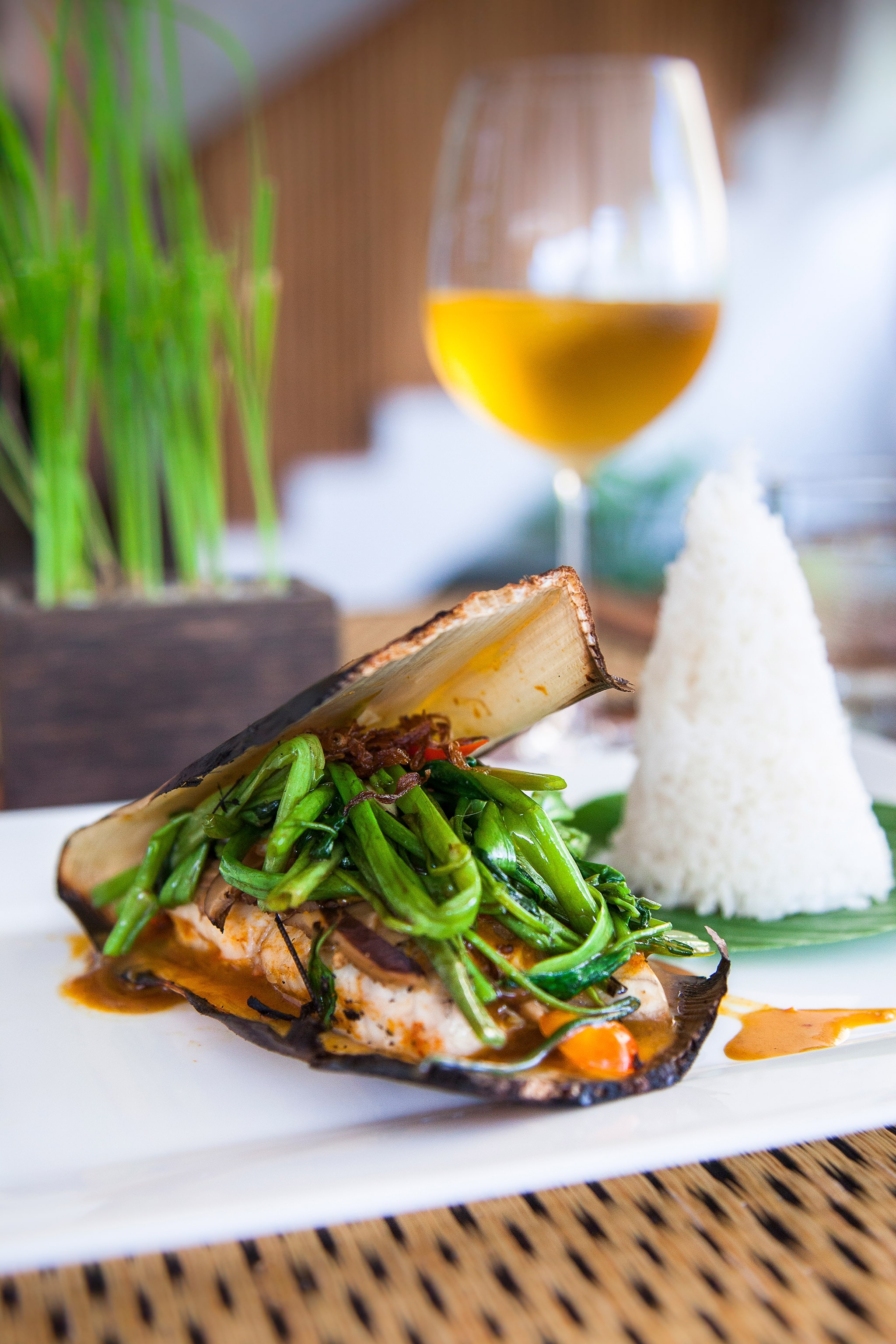 traditional Khmer cuisine at a restaurant in Siem Reap, Cambodia