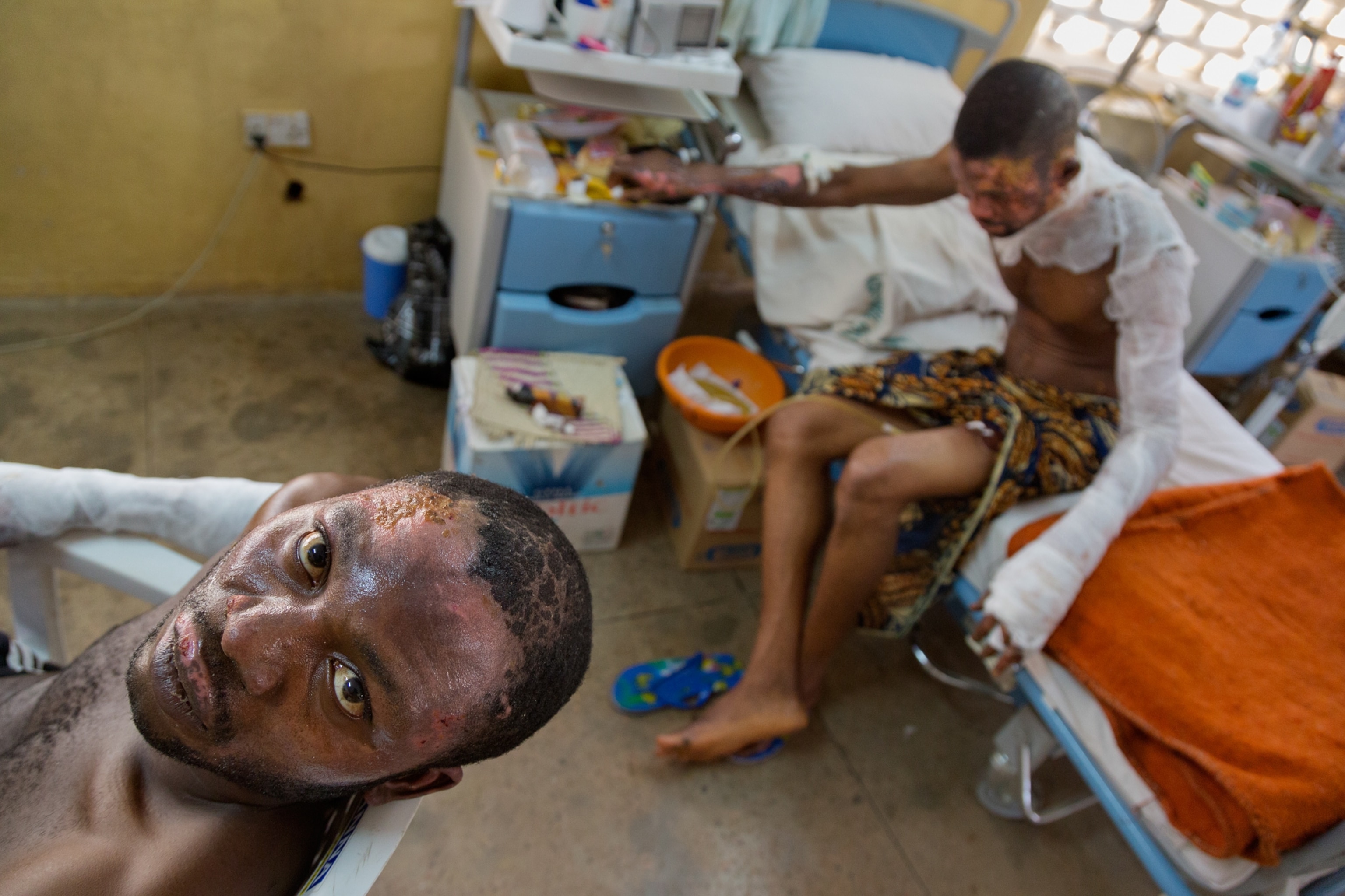 mothers of kidnapped school girls react during a meeting.