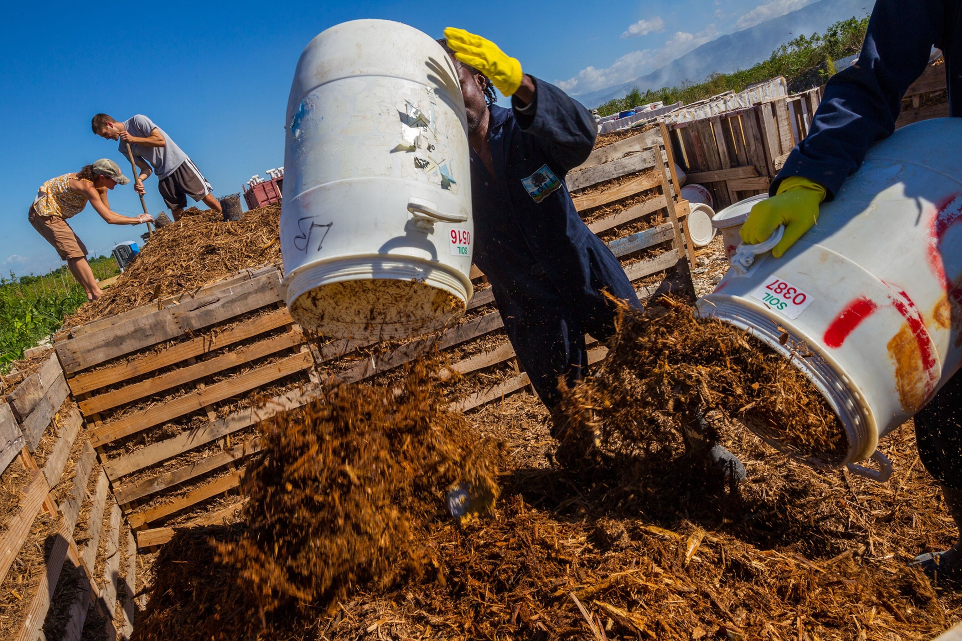 Pictur eof human waste compost in Haiti