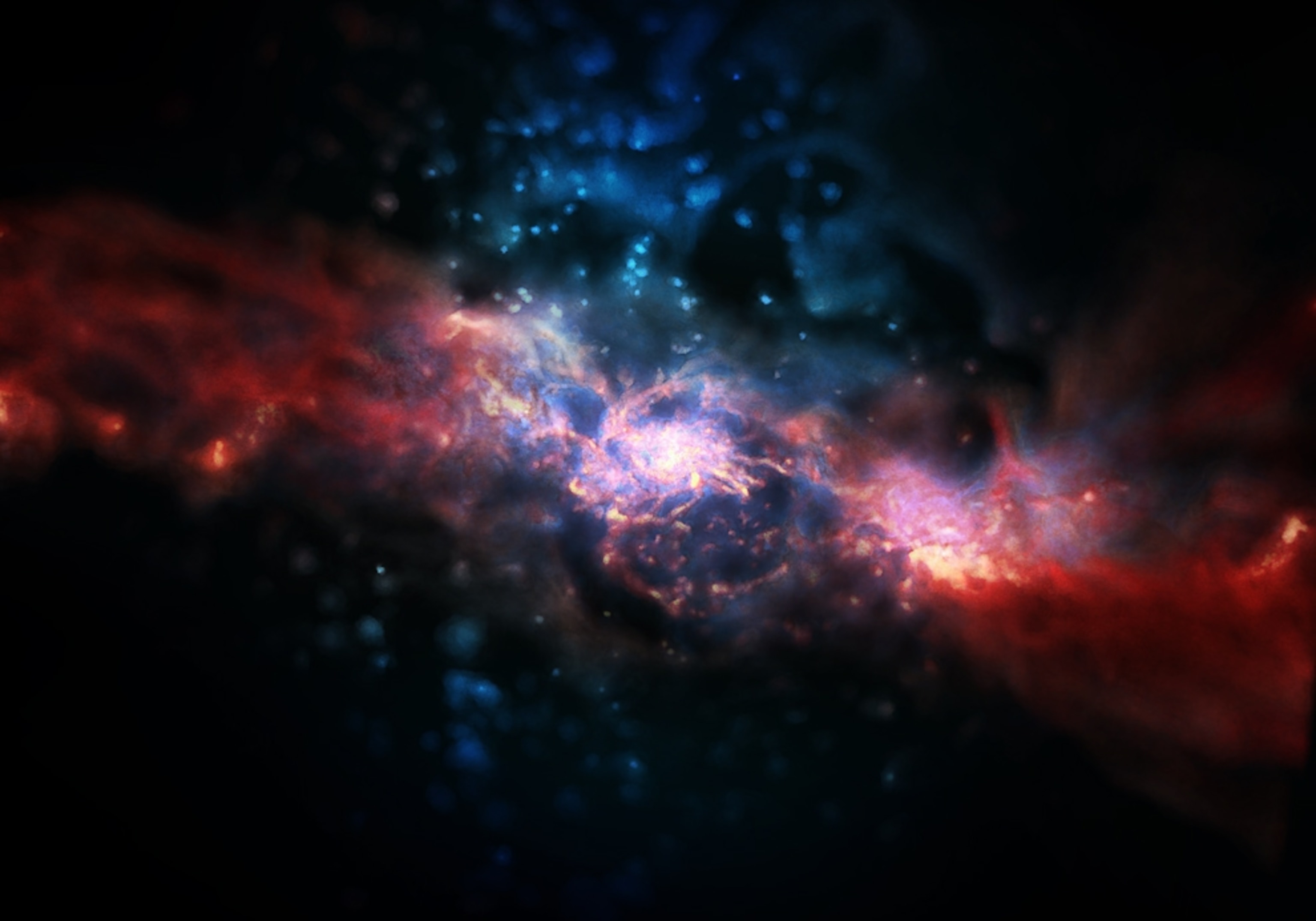 Artist's rendering of a star-forming galaxy.