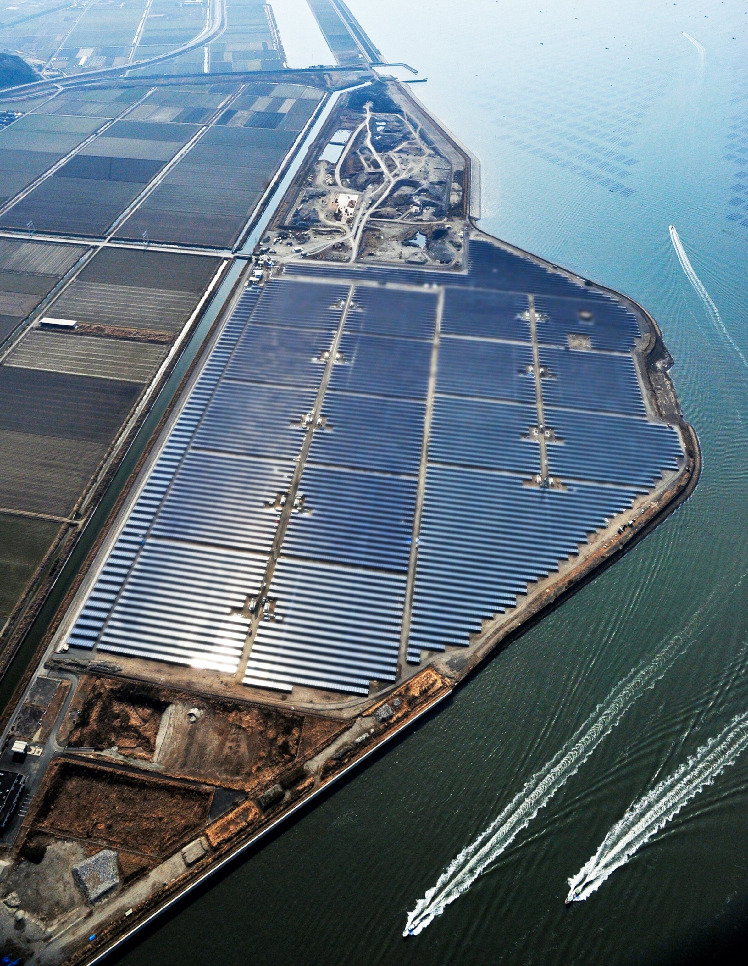 A solar plant under construction in Miyama, Fukuoka, Japan.