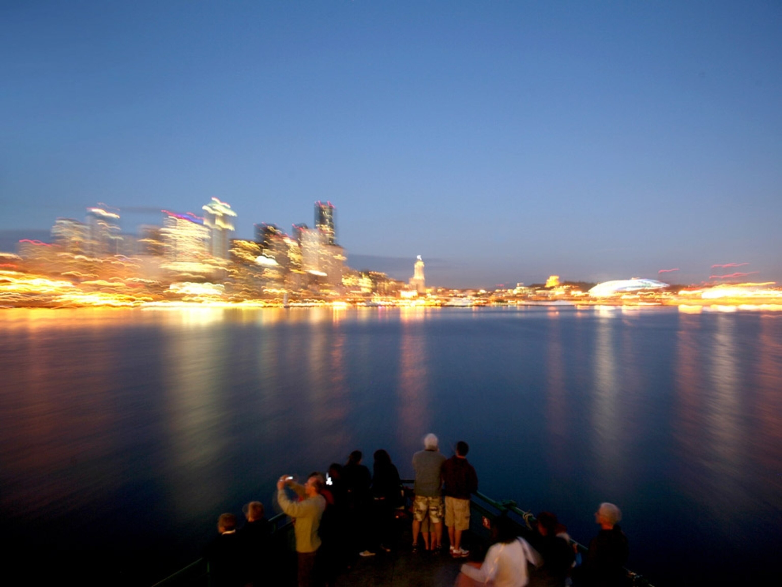 Blurred Seattle skyline