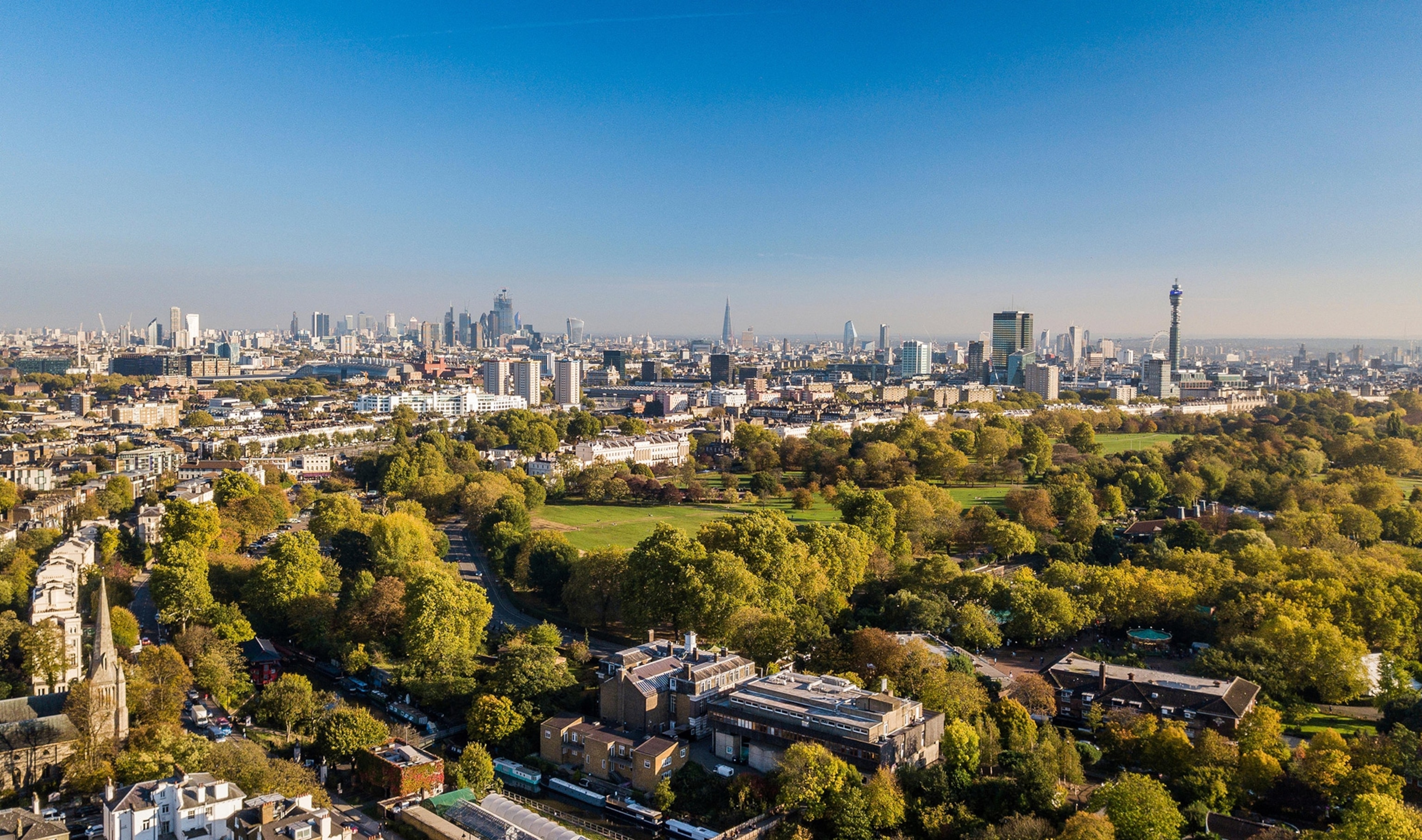 a view of the city of London, England