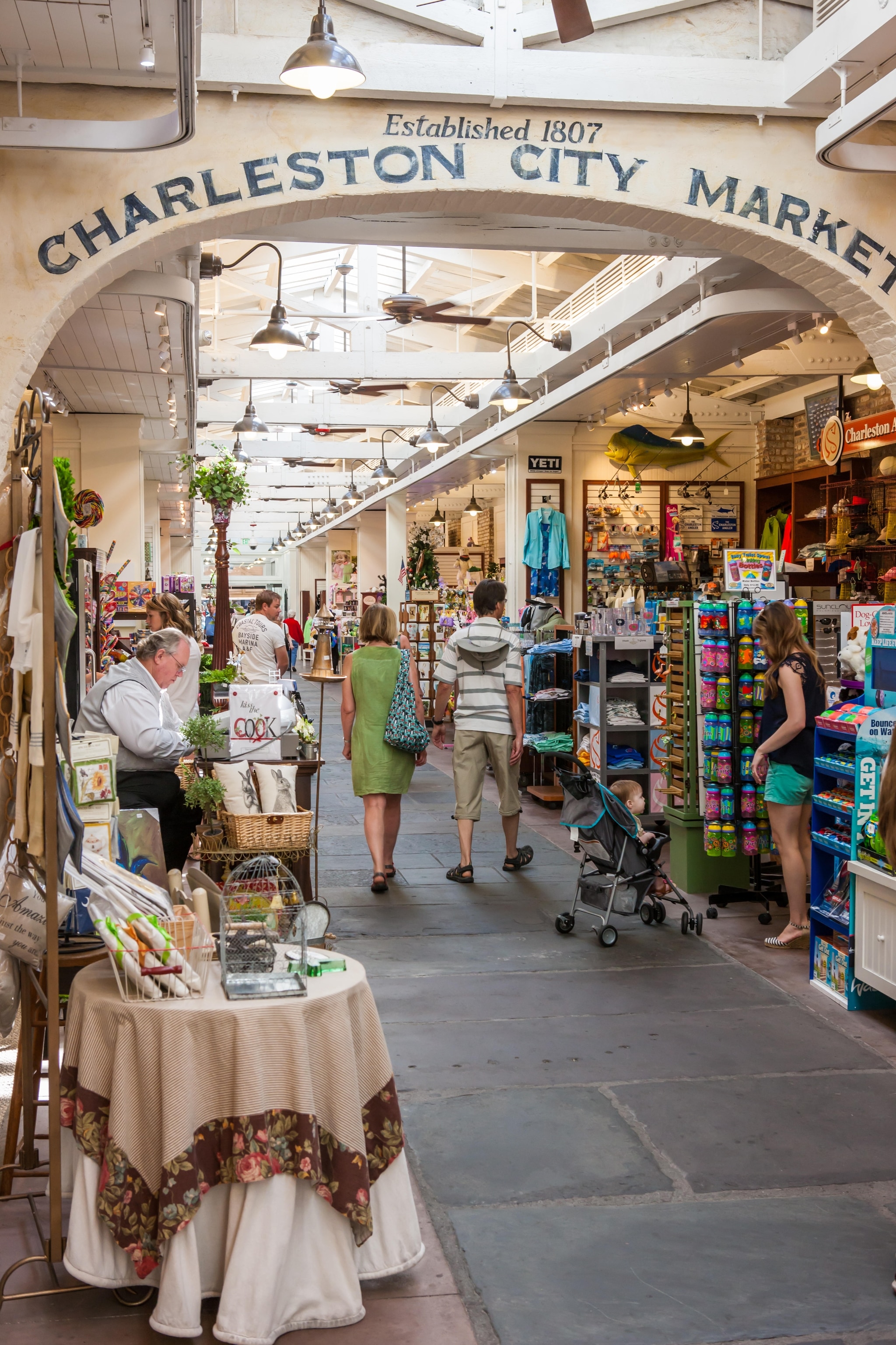 Interior view of the Charleston farmers market