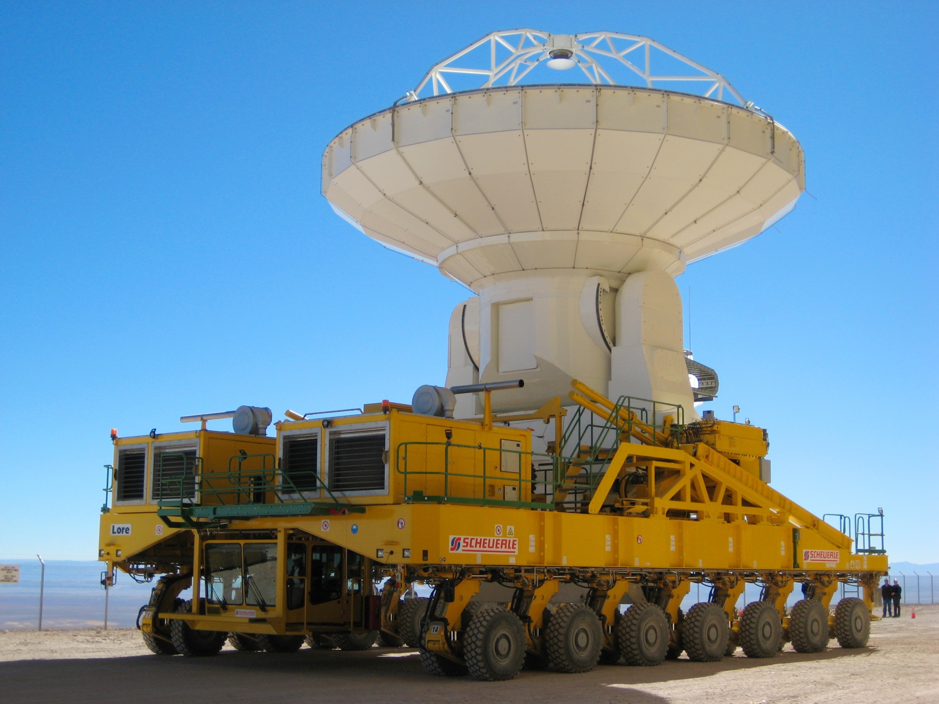 an antenna on a massive transport truck headed for the Atacama desert