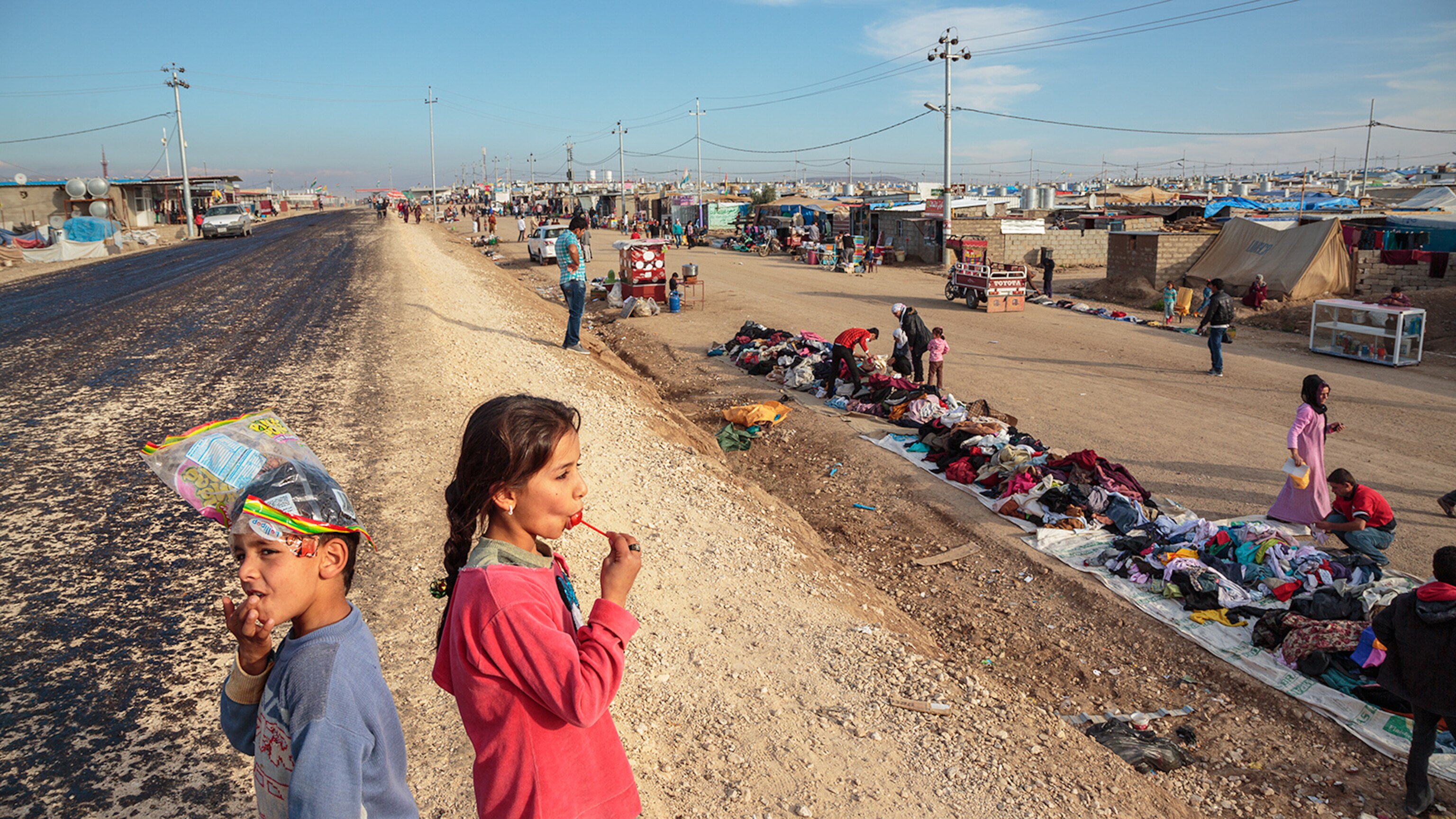 refugees in their camp in Dohuk, Iraq.
