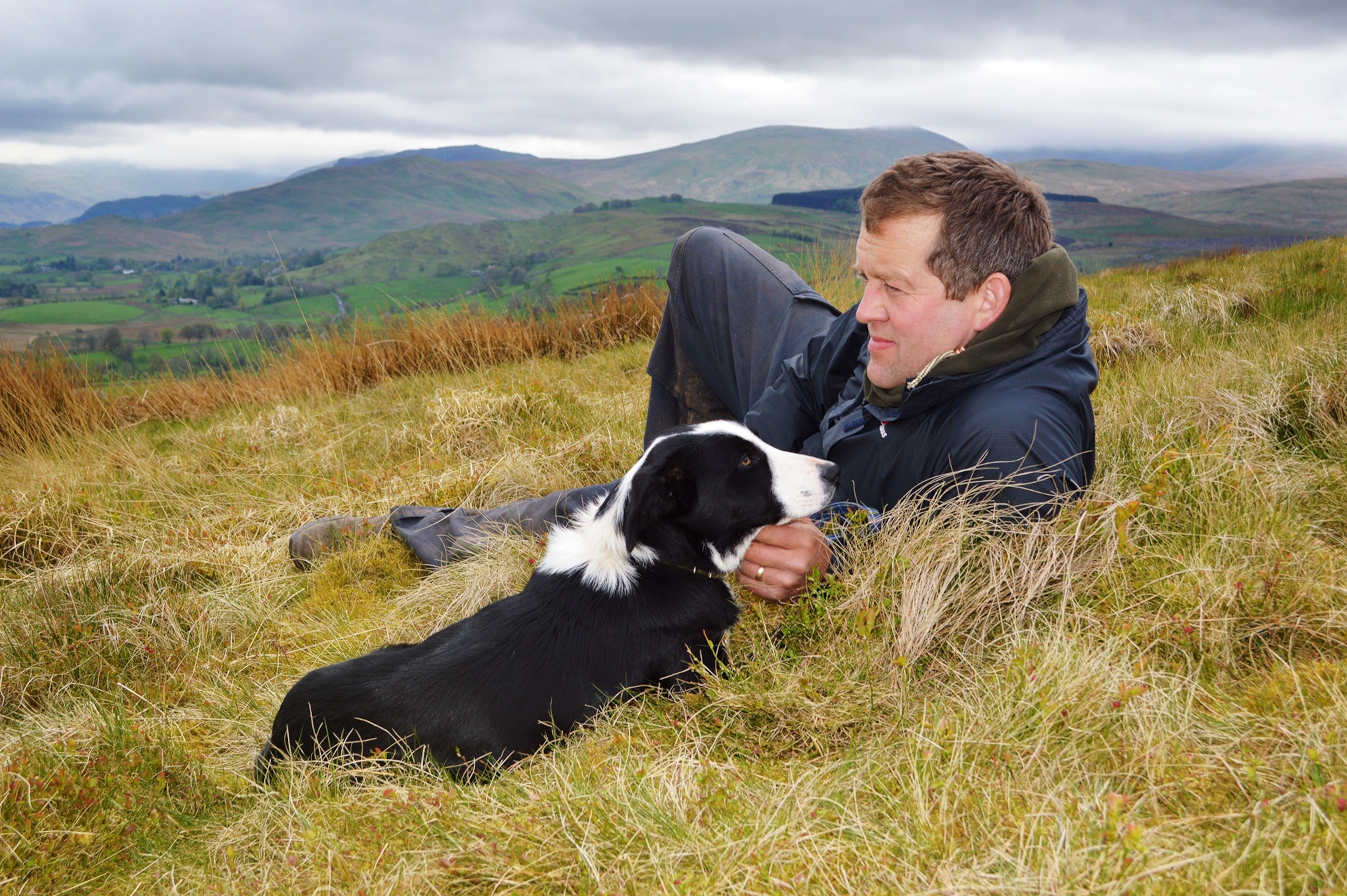 author James Rebanks and his sheepdog