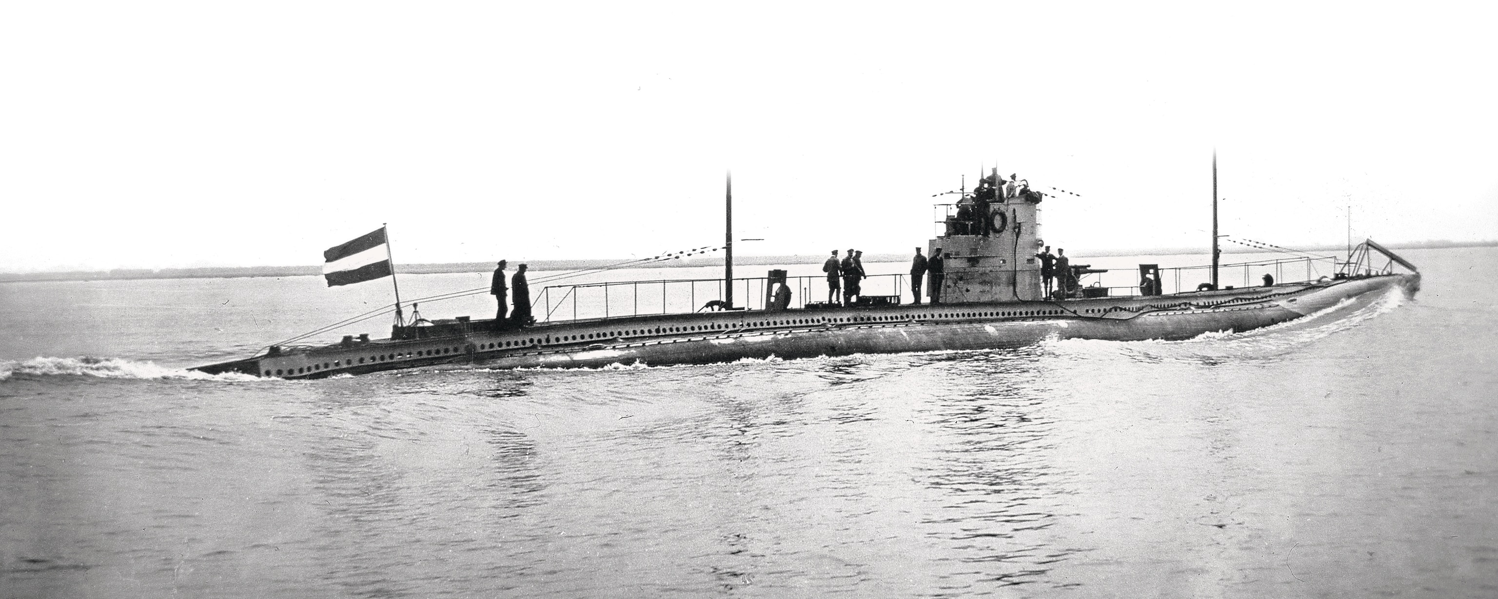 A German submarine built by Blohm & Voss is pictured.