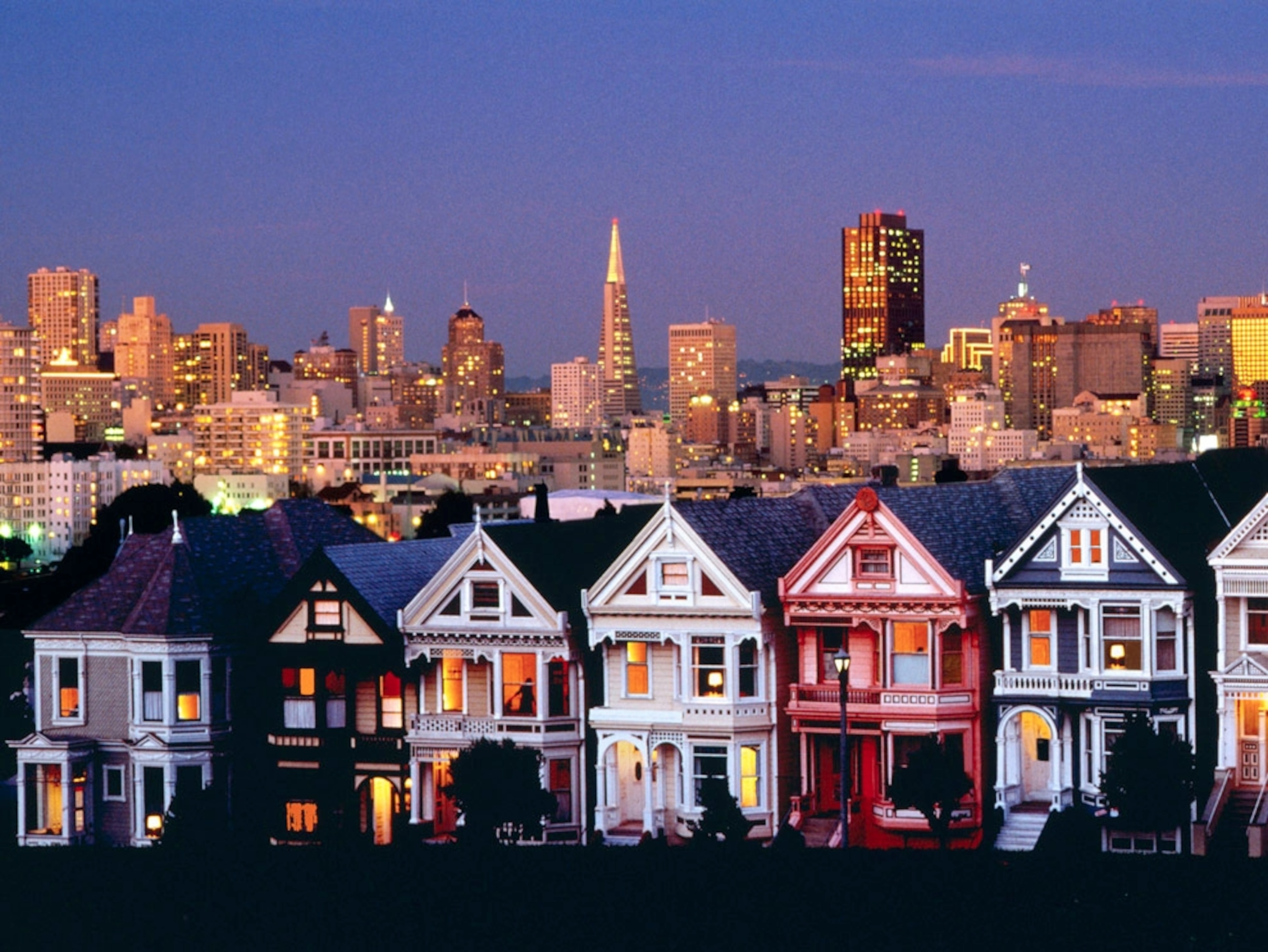 Alamo Square Victorian homes