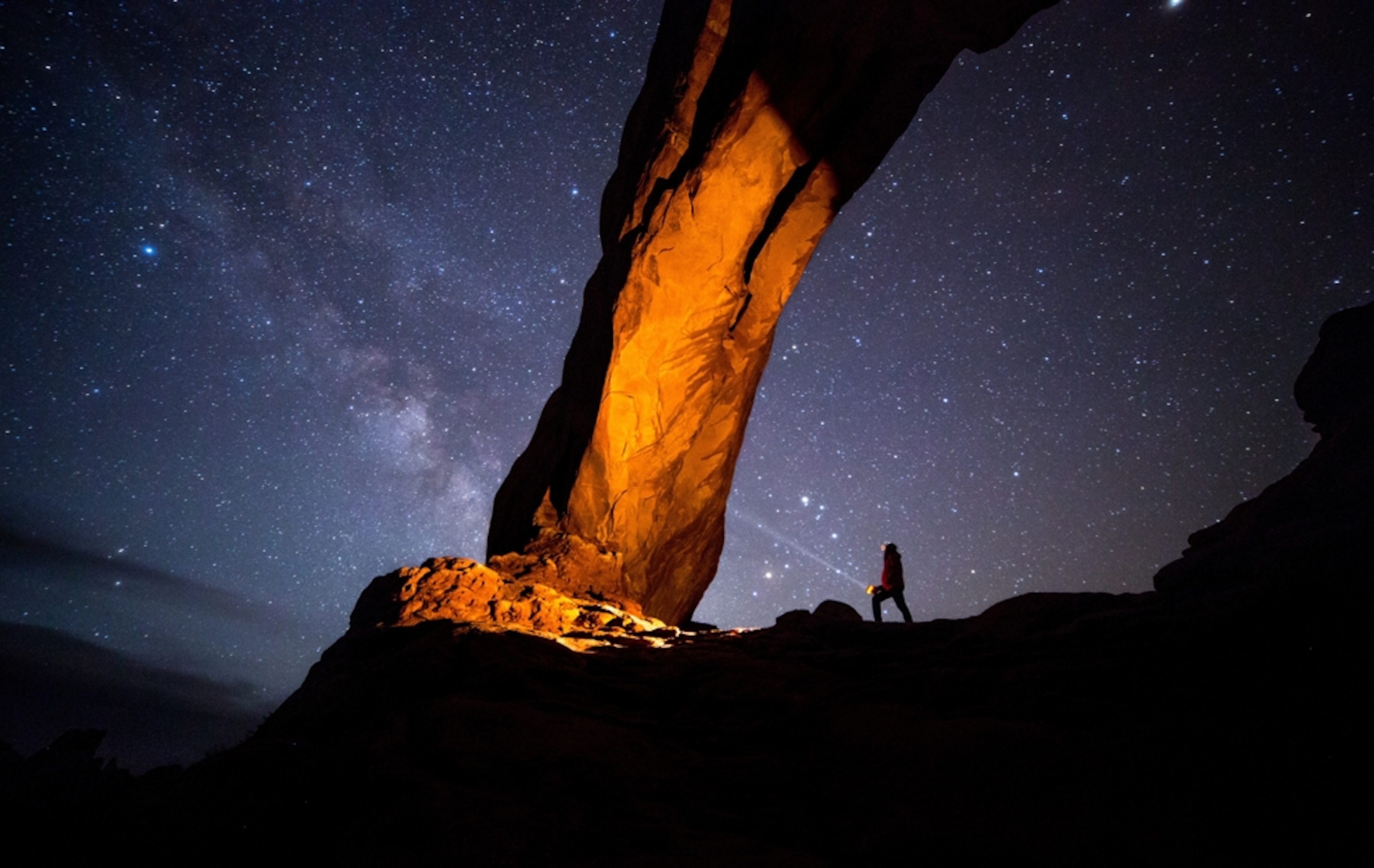 Arches National Park at night