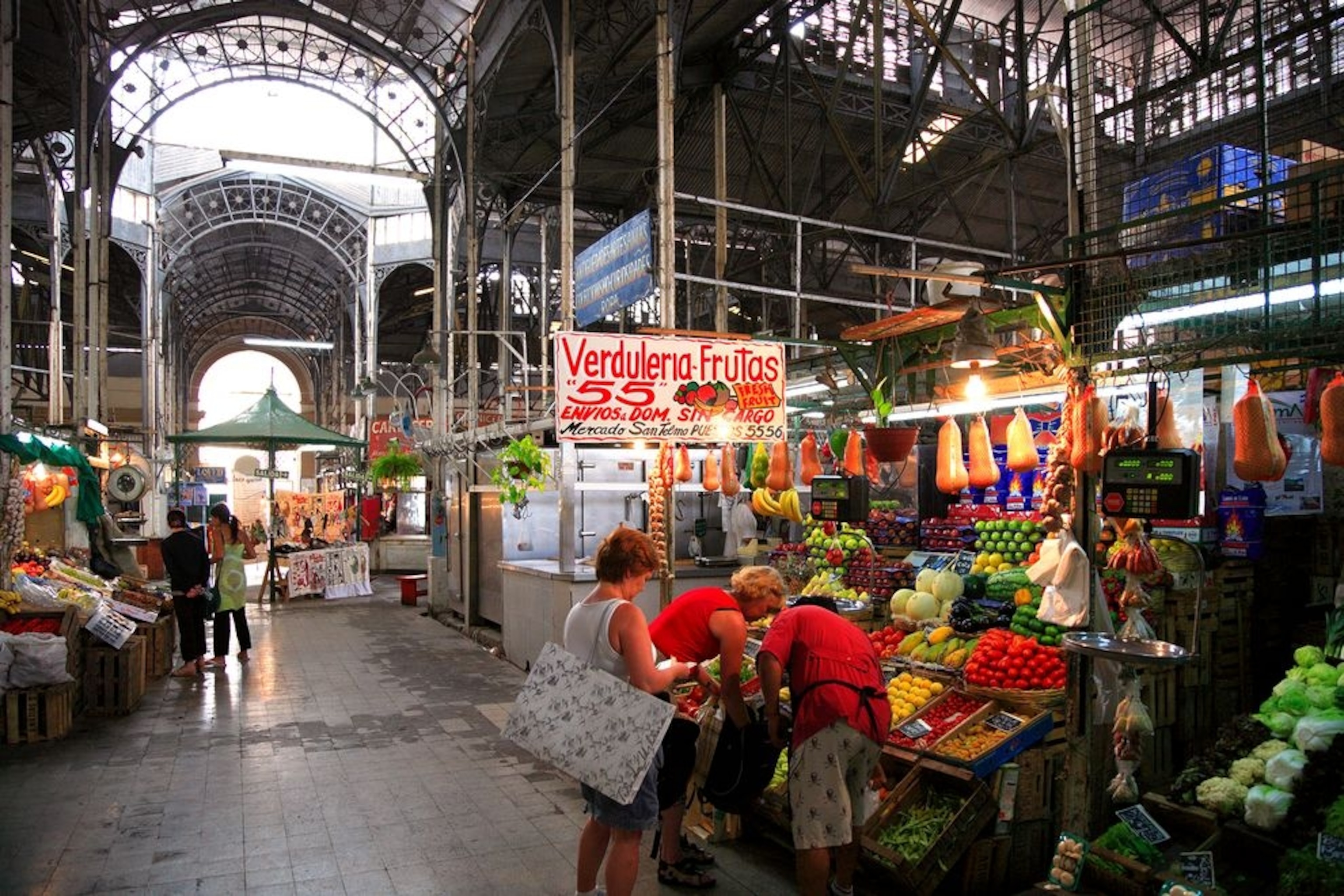 a vegetable stand at San Telmo Market, Buenos Aires, Argentina