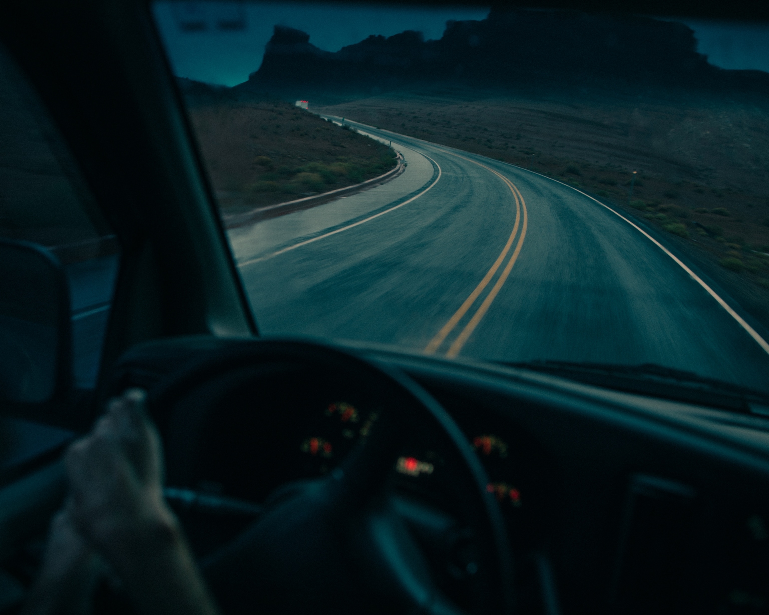 Driving through Marble Canyon