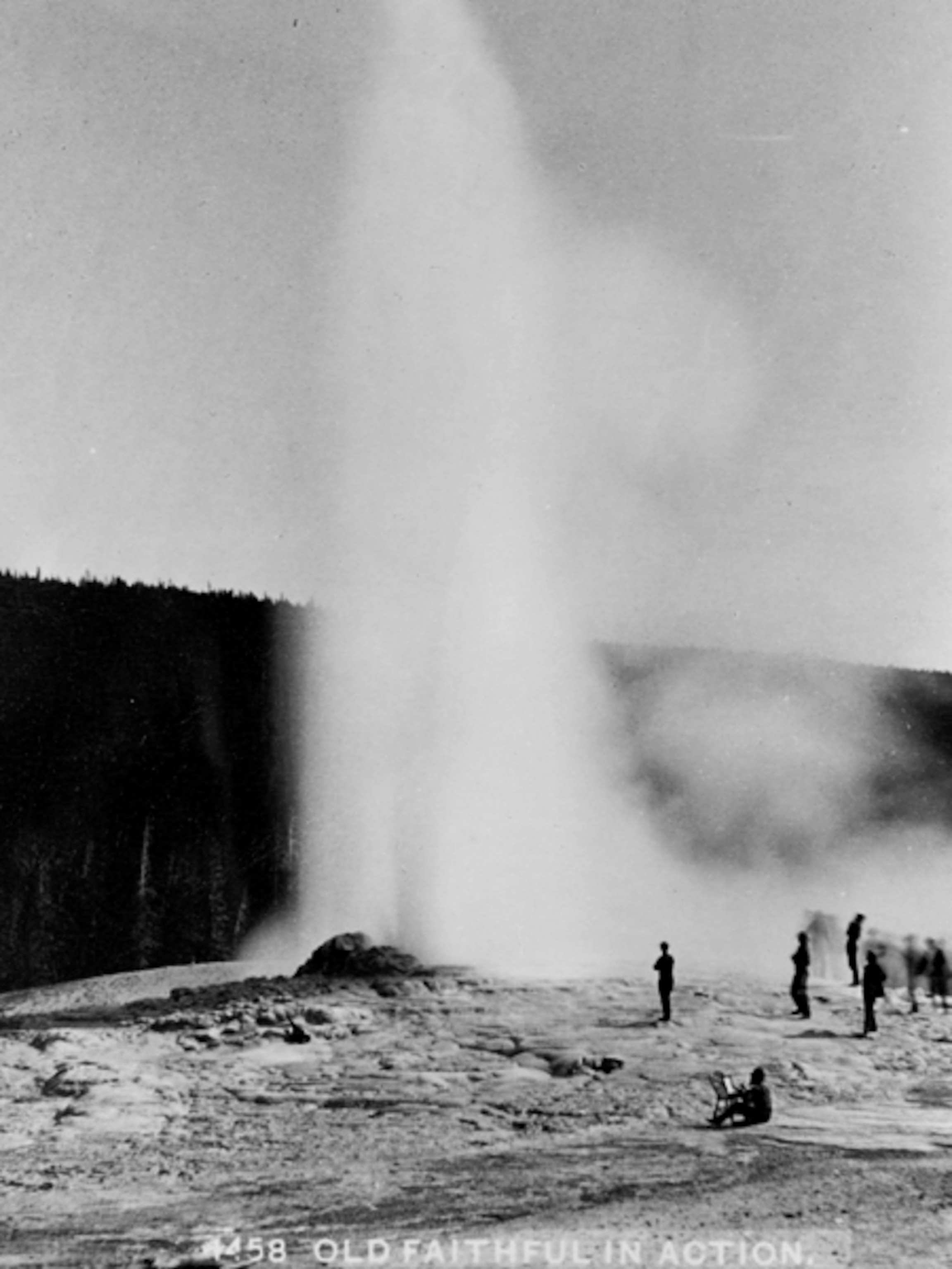 Old Faithful in Yellowstone National Park, seen in 1883