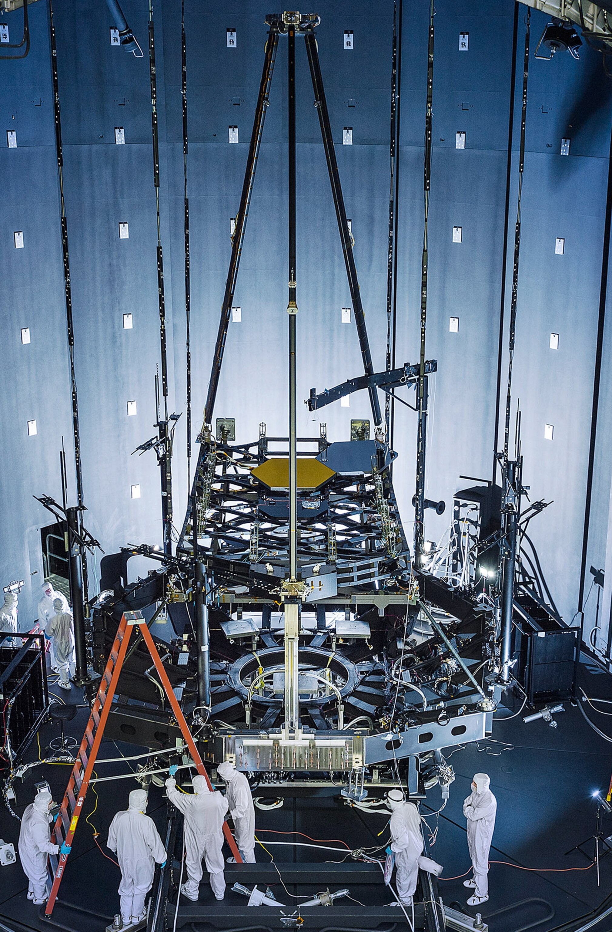engineers testing the James Webb telescope
