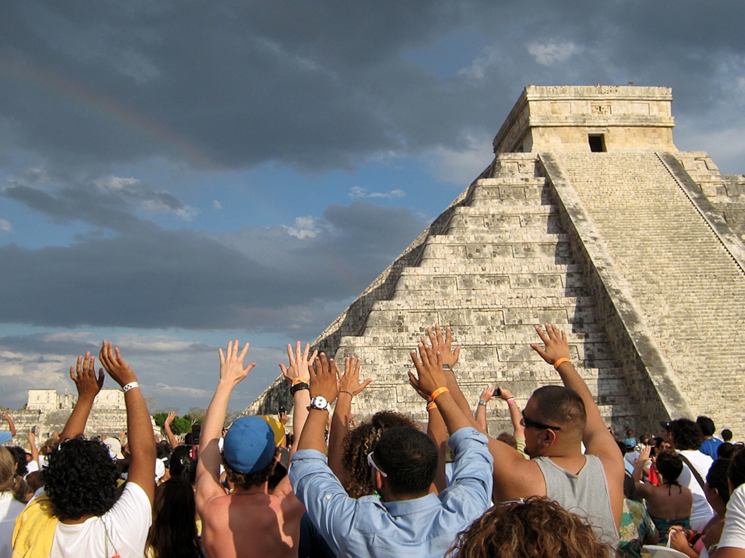 people celebrating the spring equinox, Chichén Itzá
