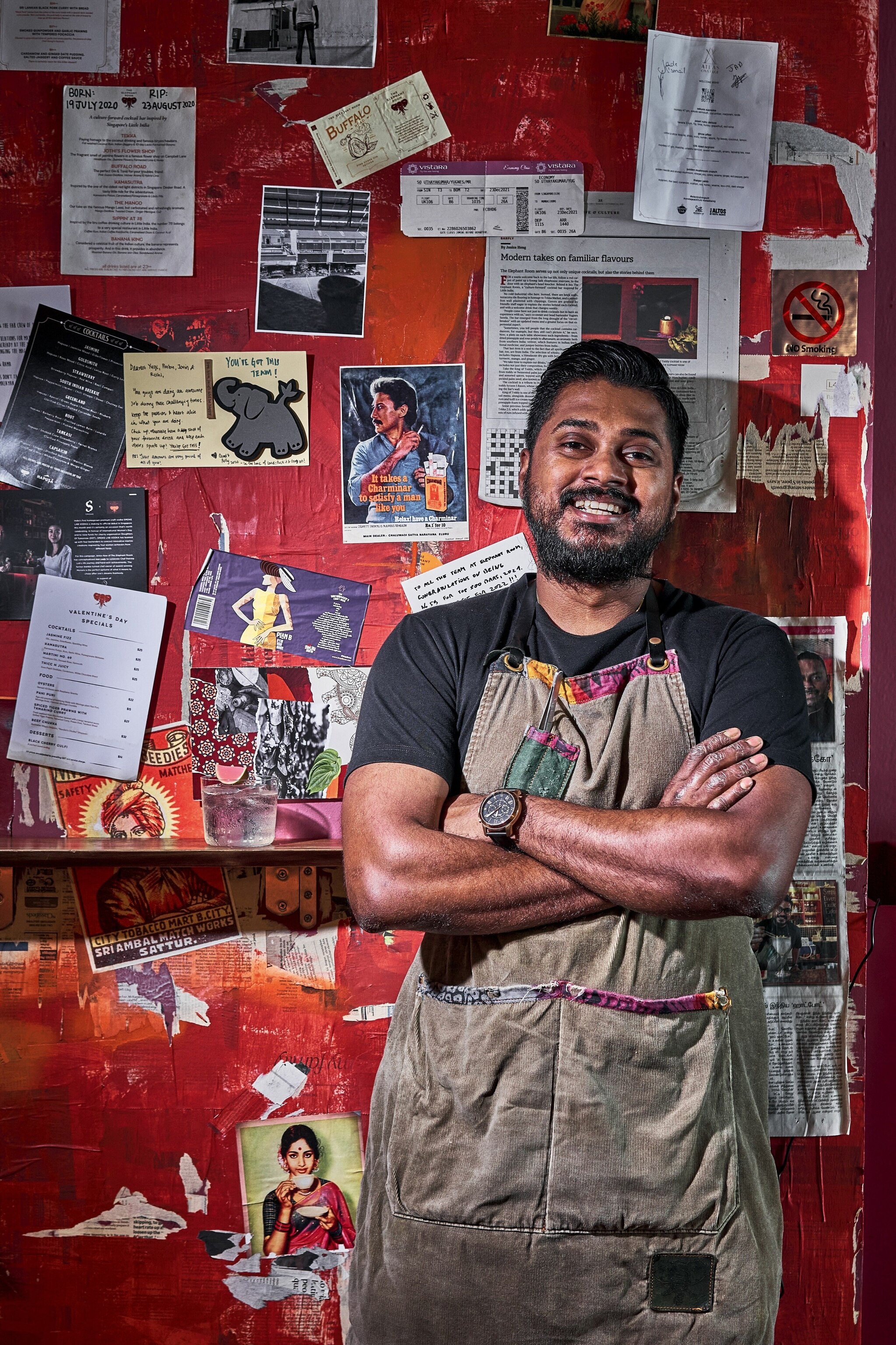 Yugnes Susela, owner and bartender of The Elephant Room, where the spotlight is entirely on the vibrant enclave of Little India.