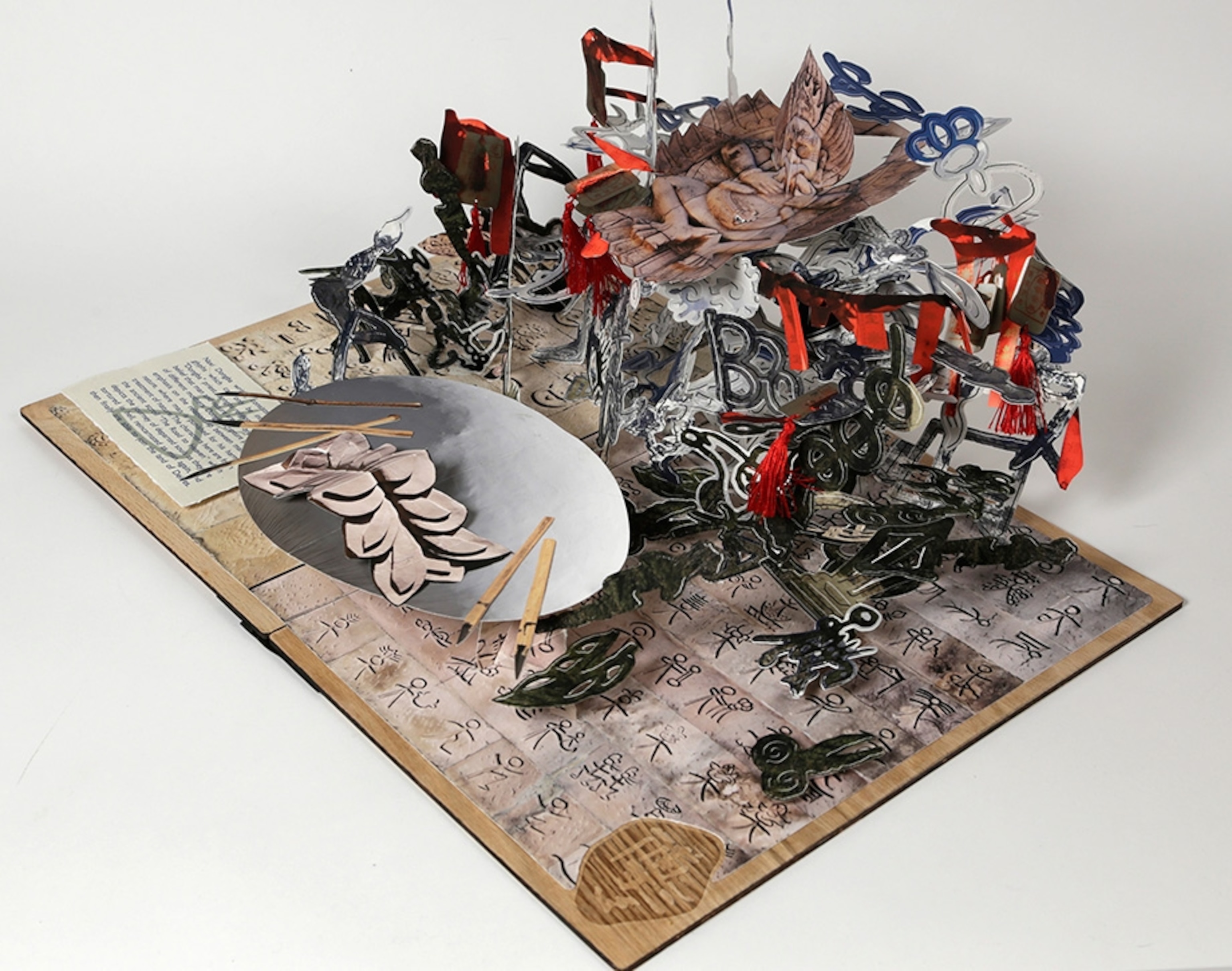 a collage of Chinese deities