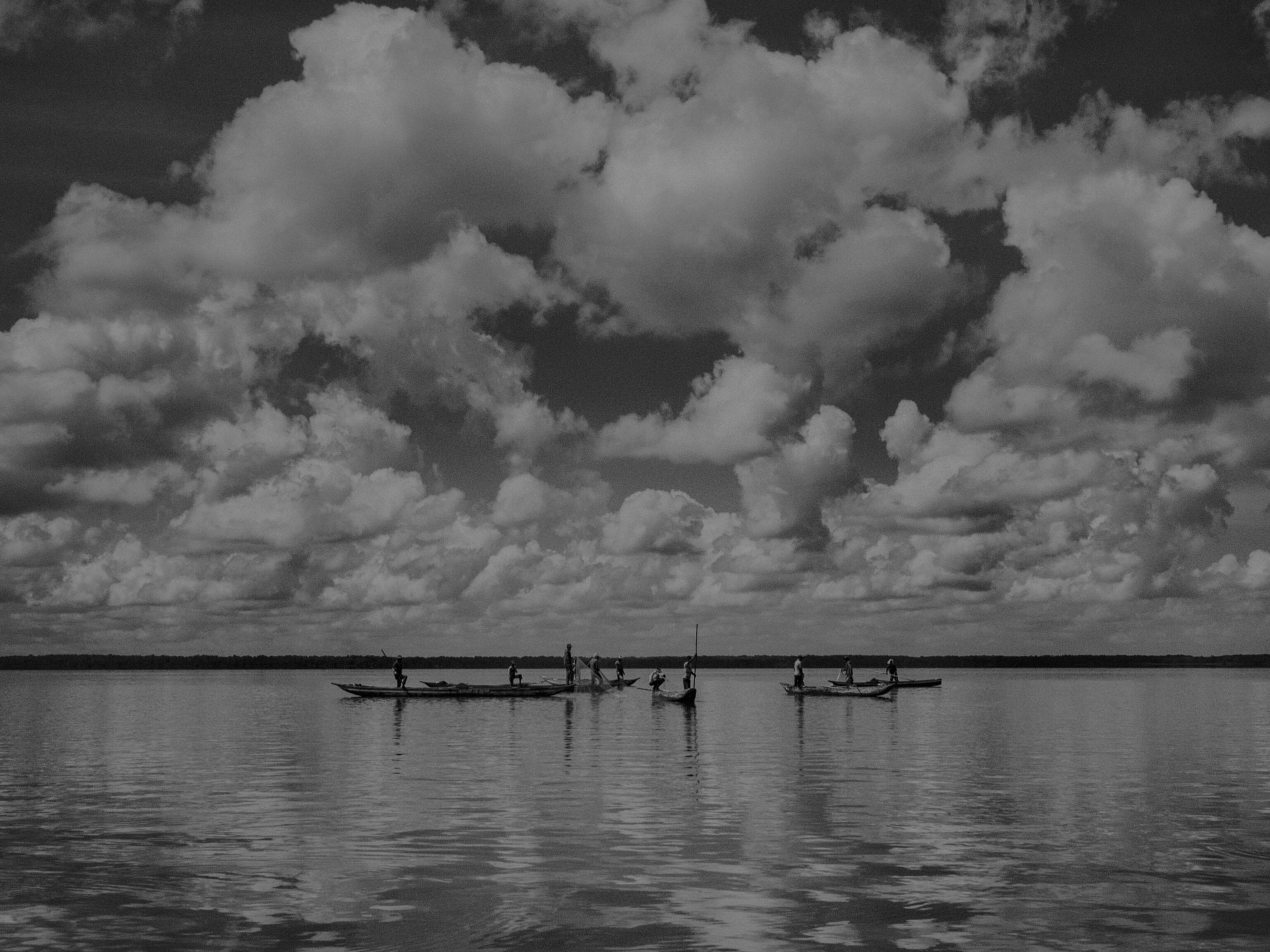 canoes in the Cienaga Grande de Santa Marta