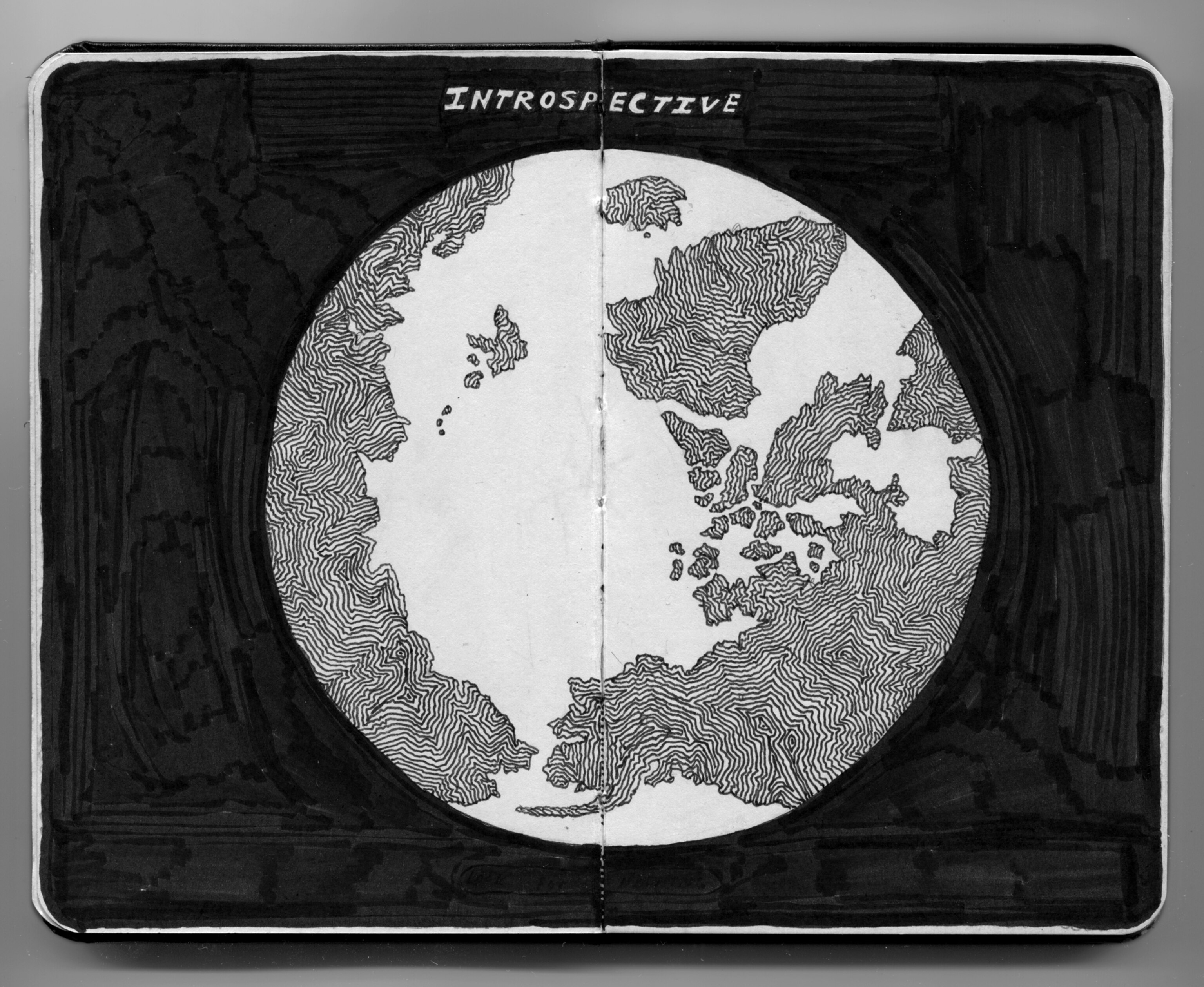 journal page with earth illustration