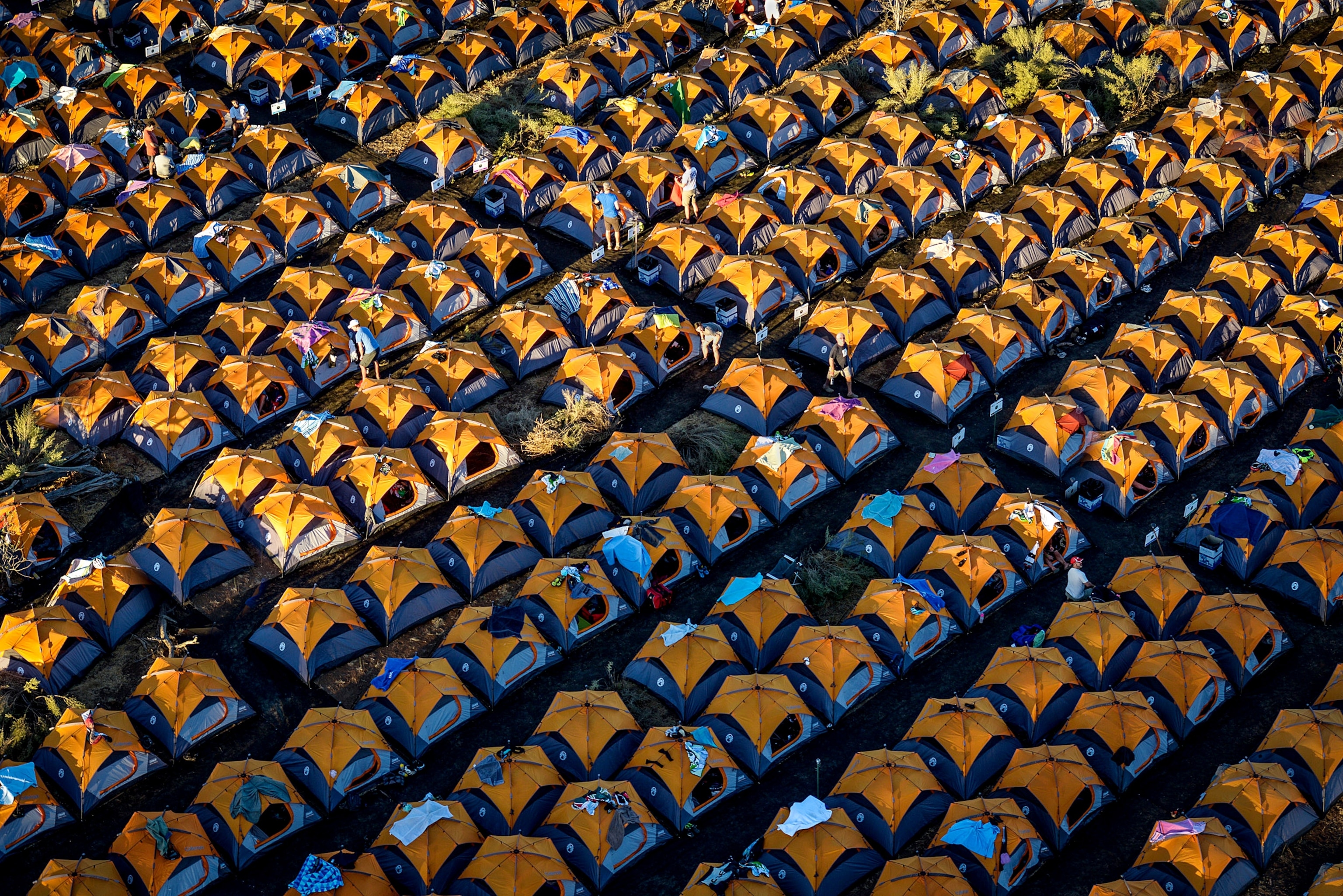 tents set up for bike riders during Tour de Tuli