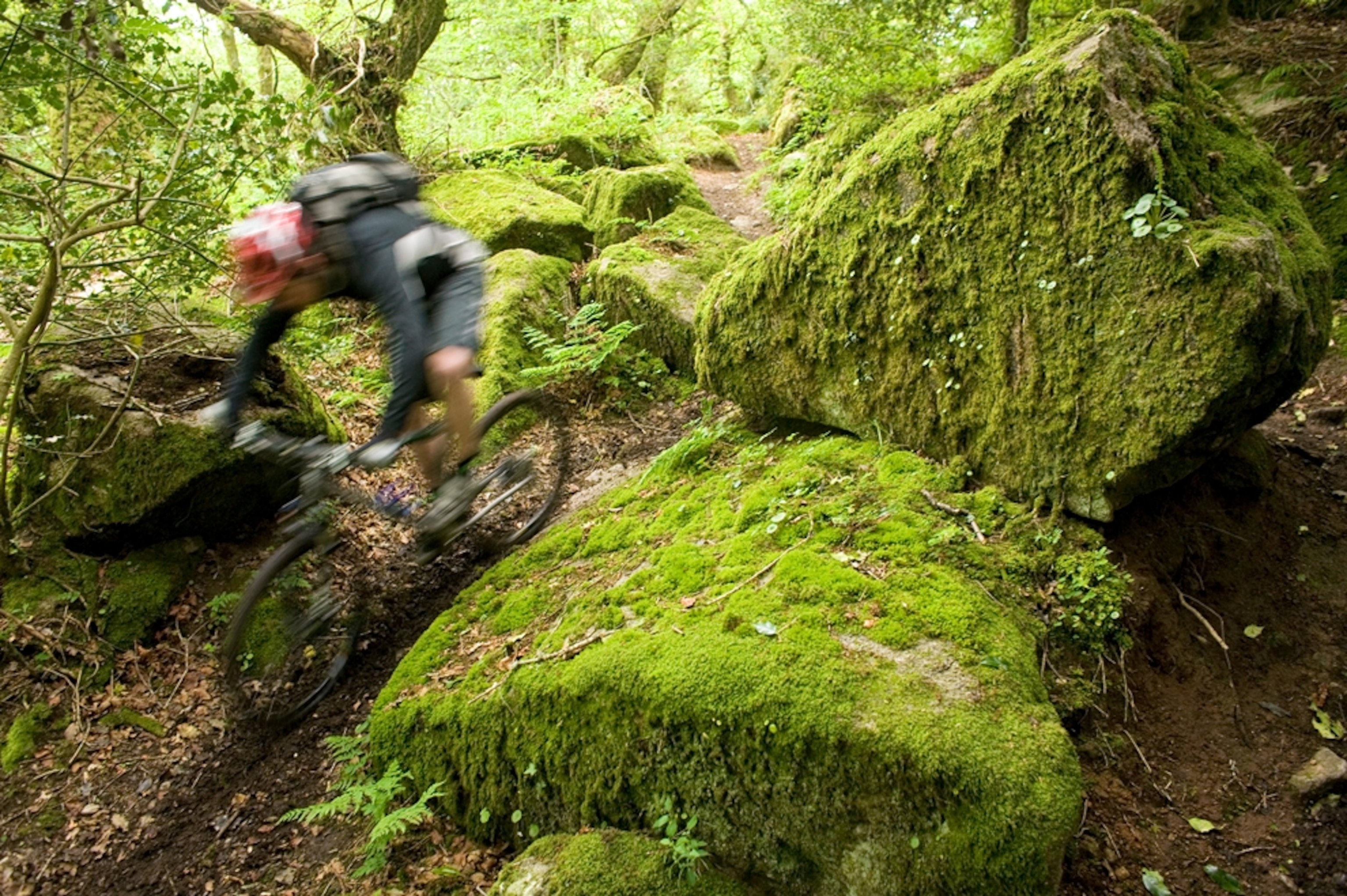 A mountain biker in Dartmoor National Park