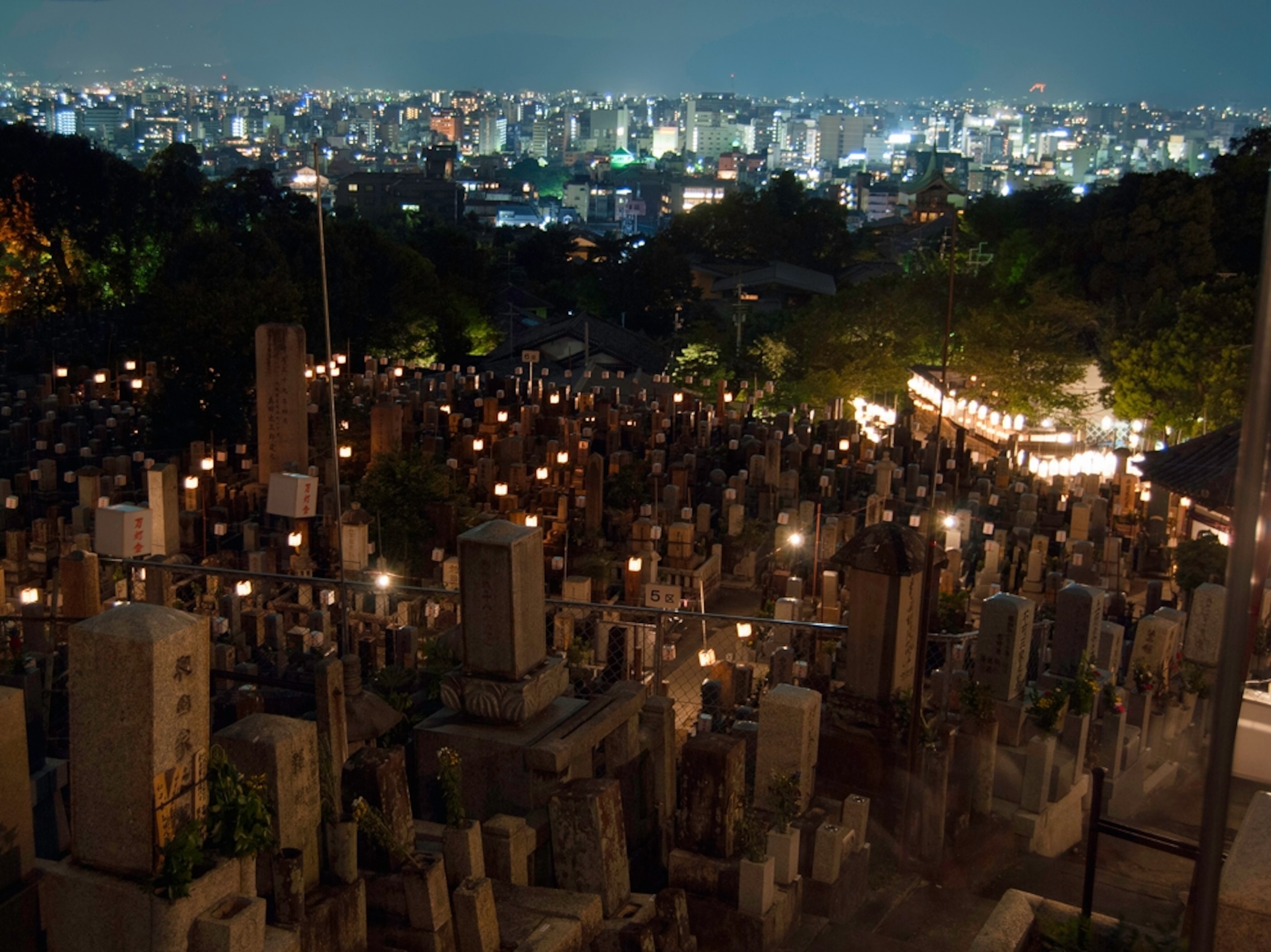 graveyard in Kyoto during Obon