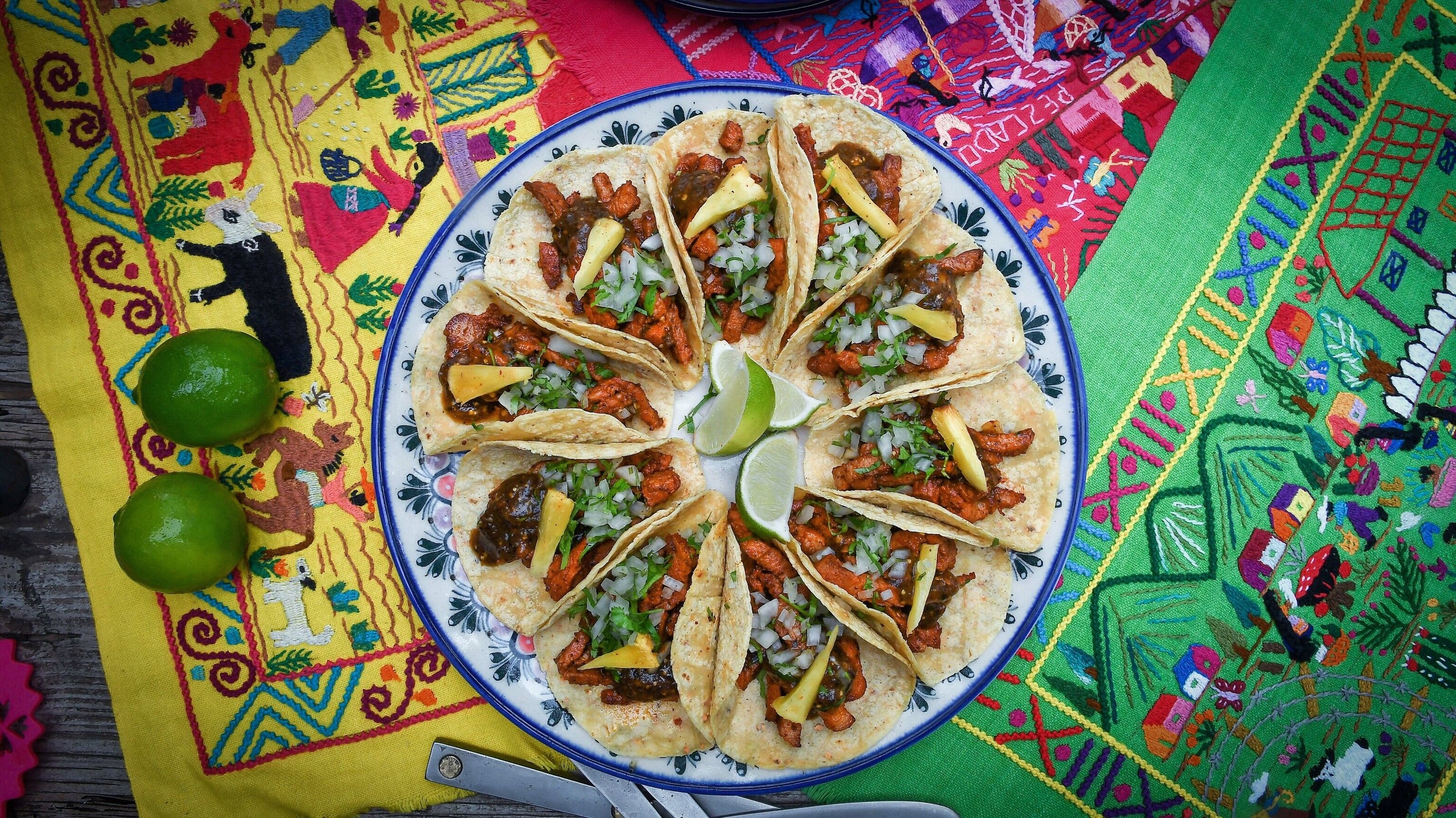 A platter of tacos.