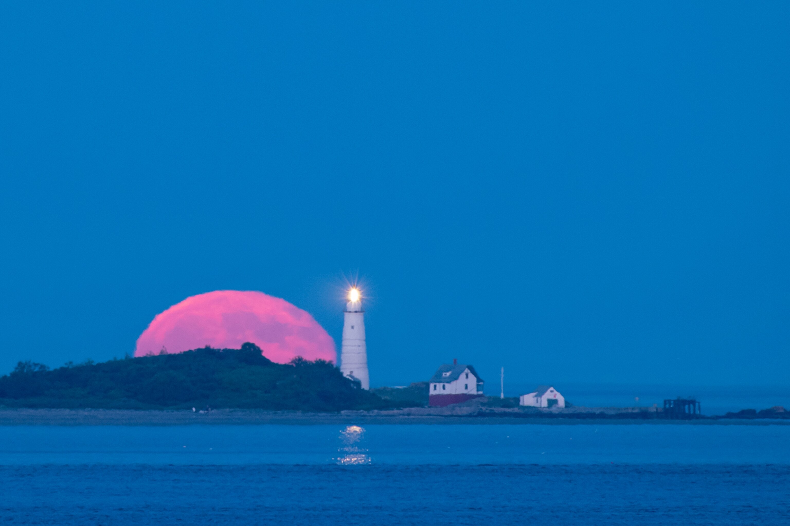 moon rise over Boston.