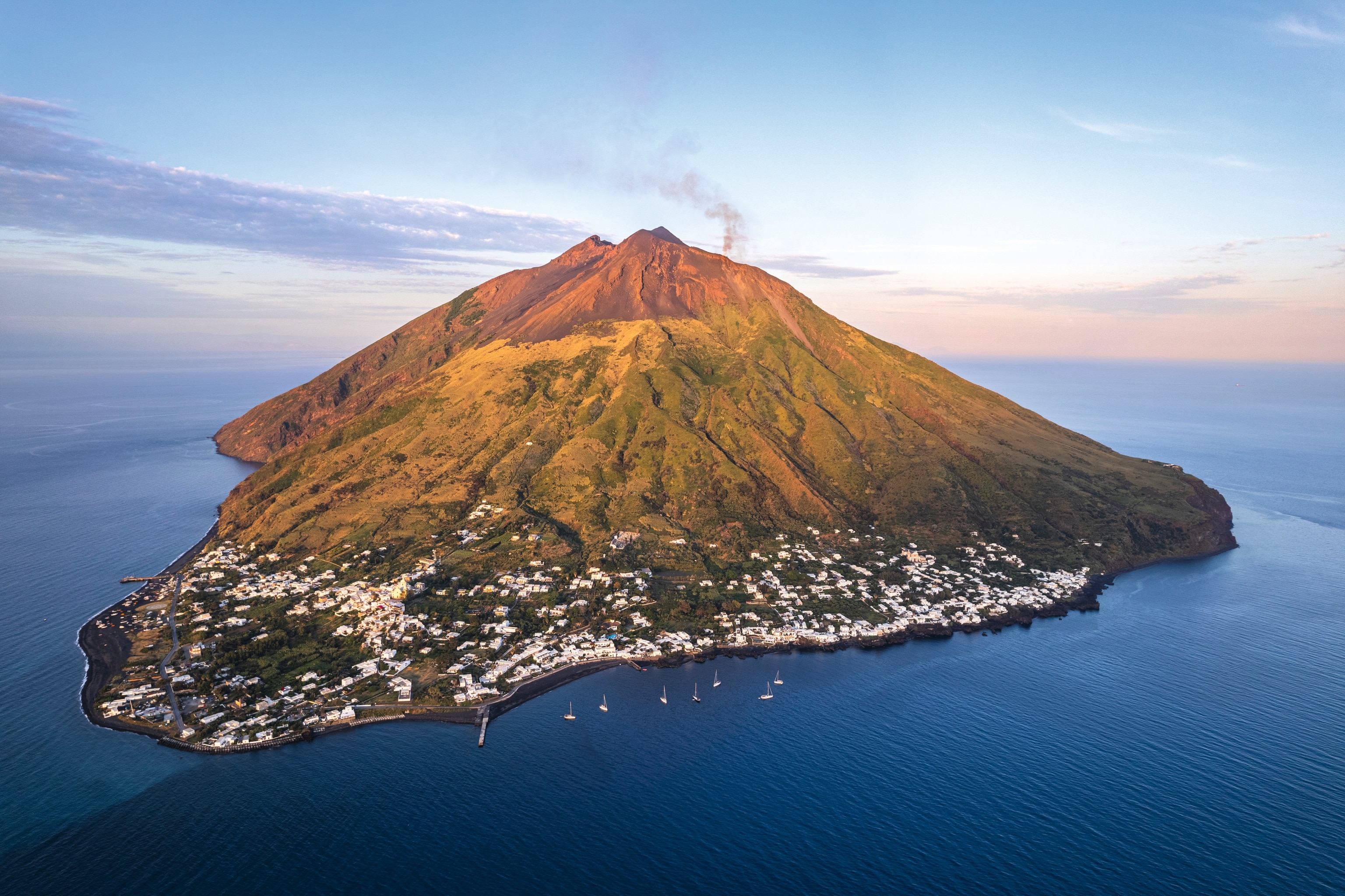 Birdseye view of a volcano