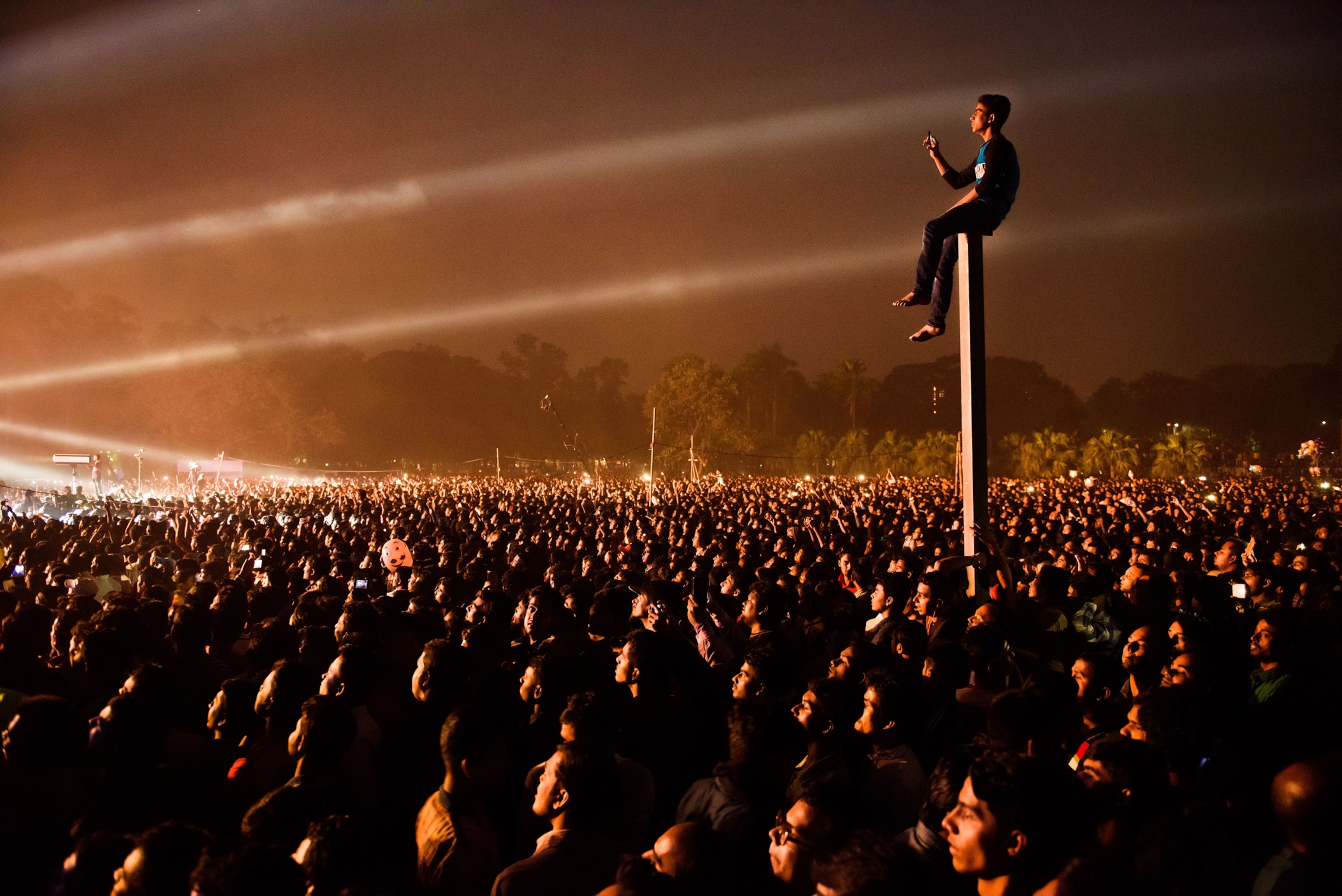 concert, view, night