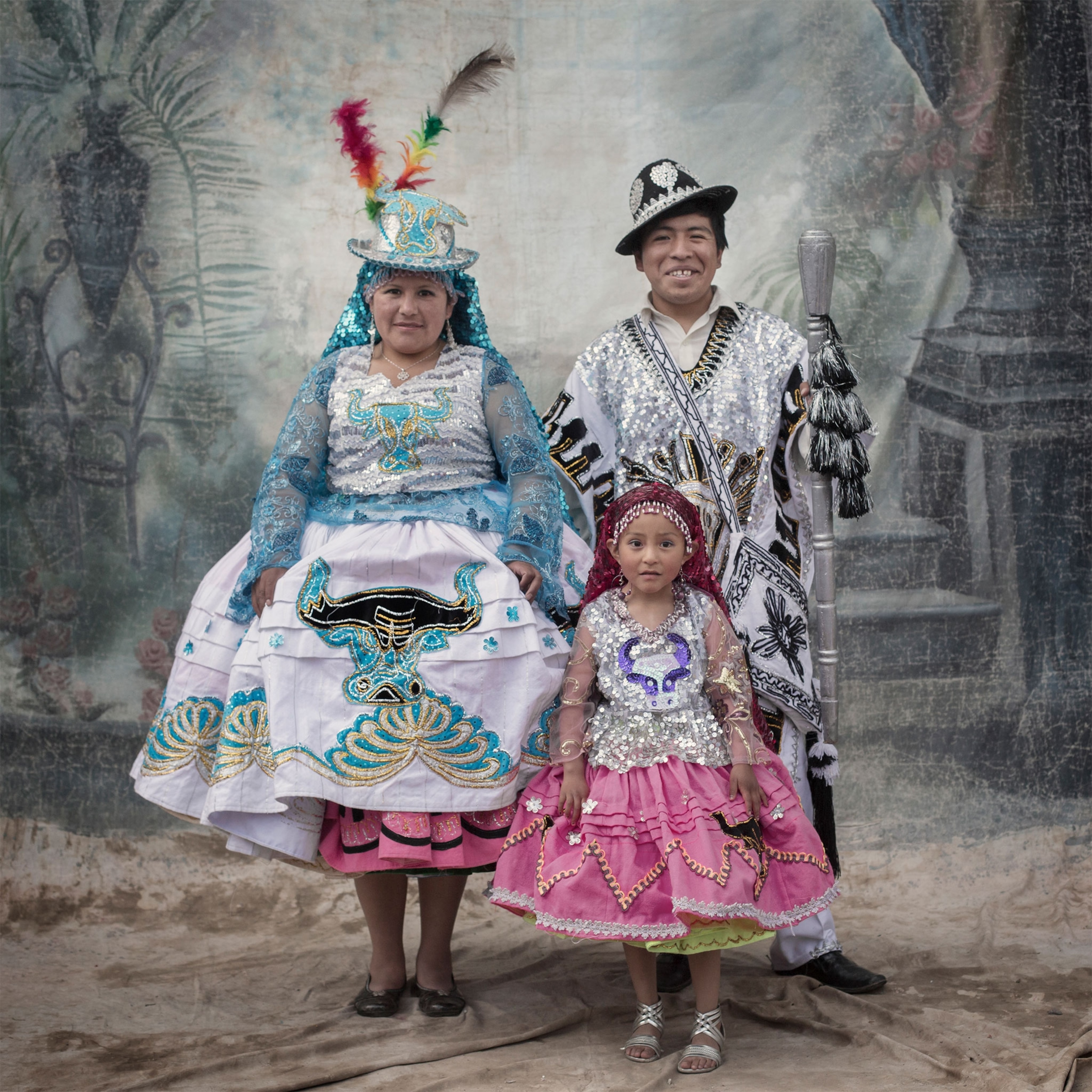 a family at the Candelaria Festival