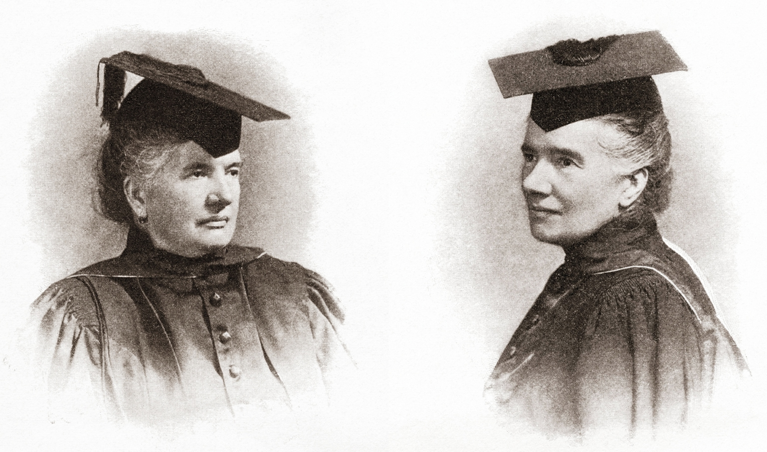 Compisite photo of sisters Agnes Smith Lewis and Margaret Dunlop Gibson