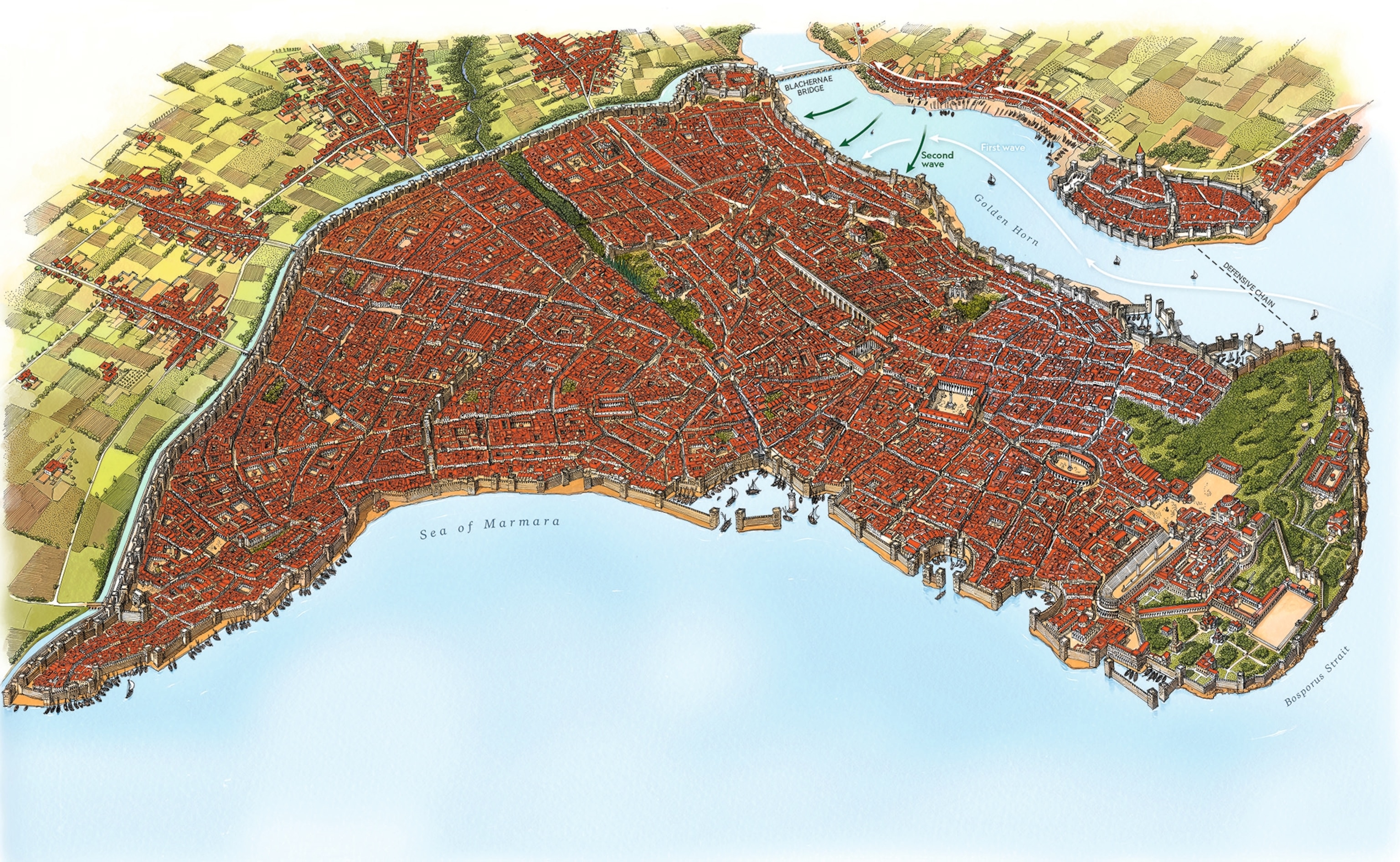 Depictions of Constantinople in the 13th century.