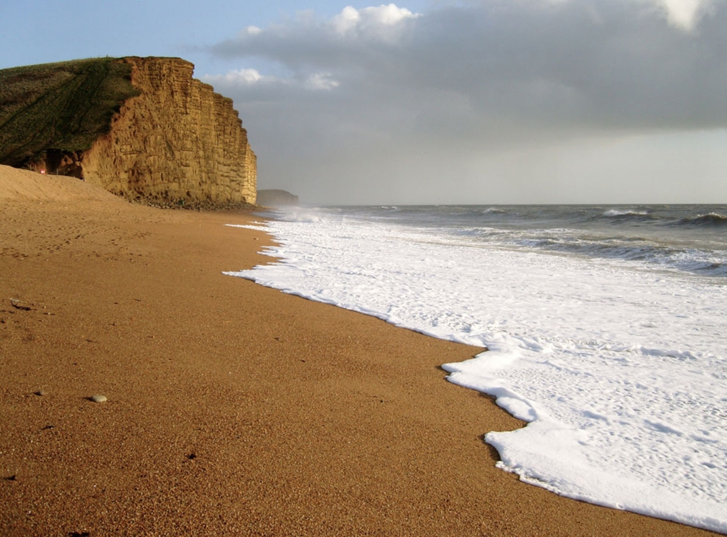 Beach in Westbay in Dorset on the south coast of England