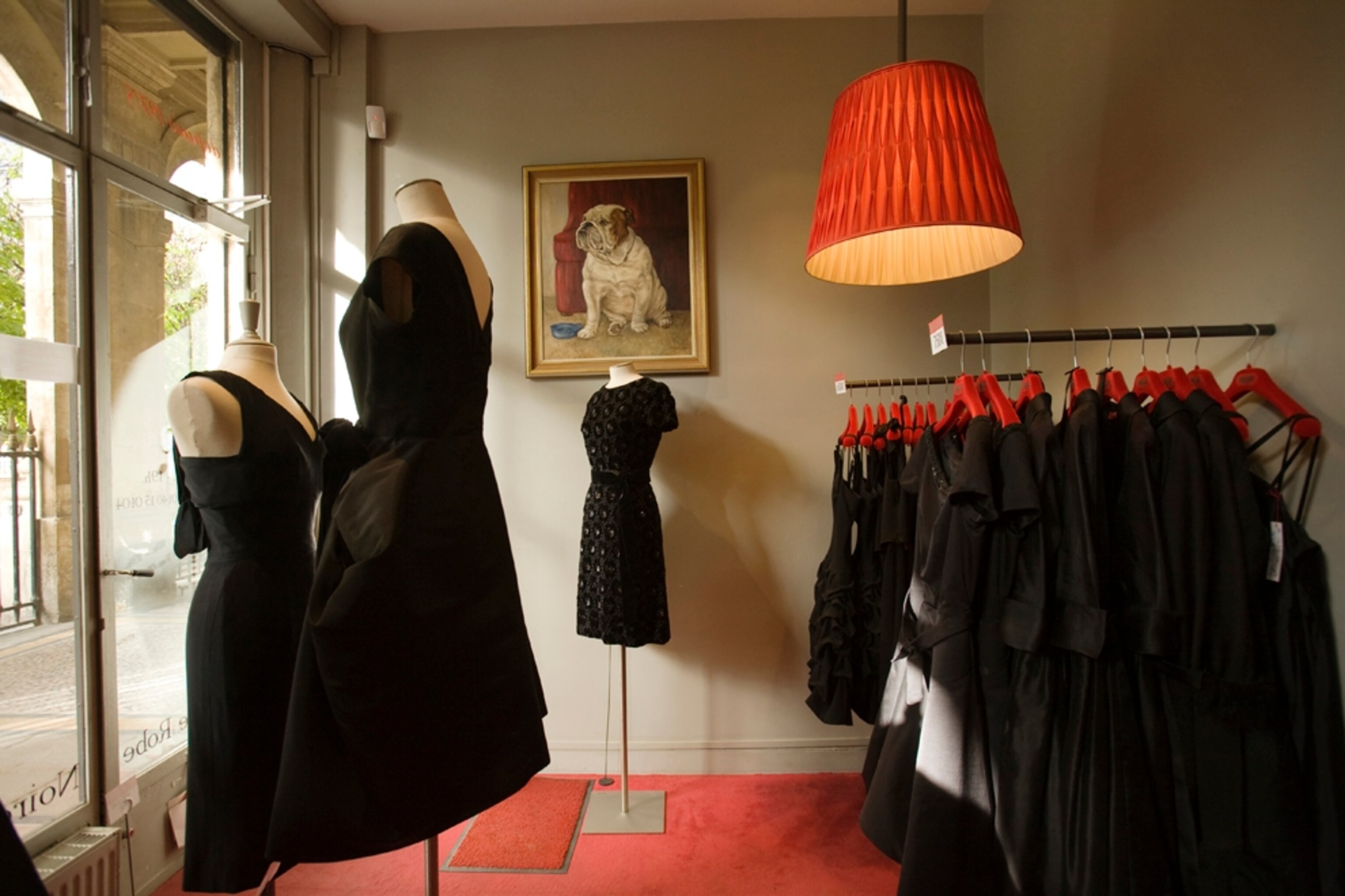 the interior of a clothing boutique in Paris, France