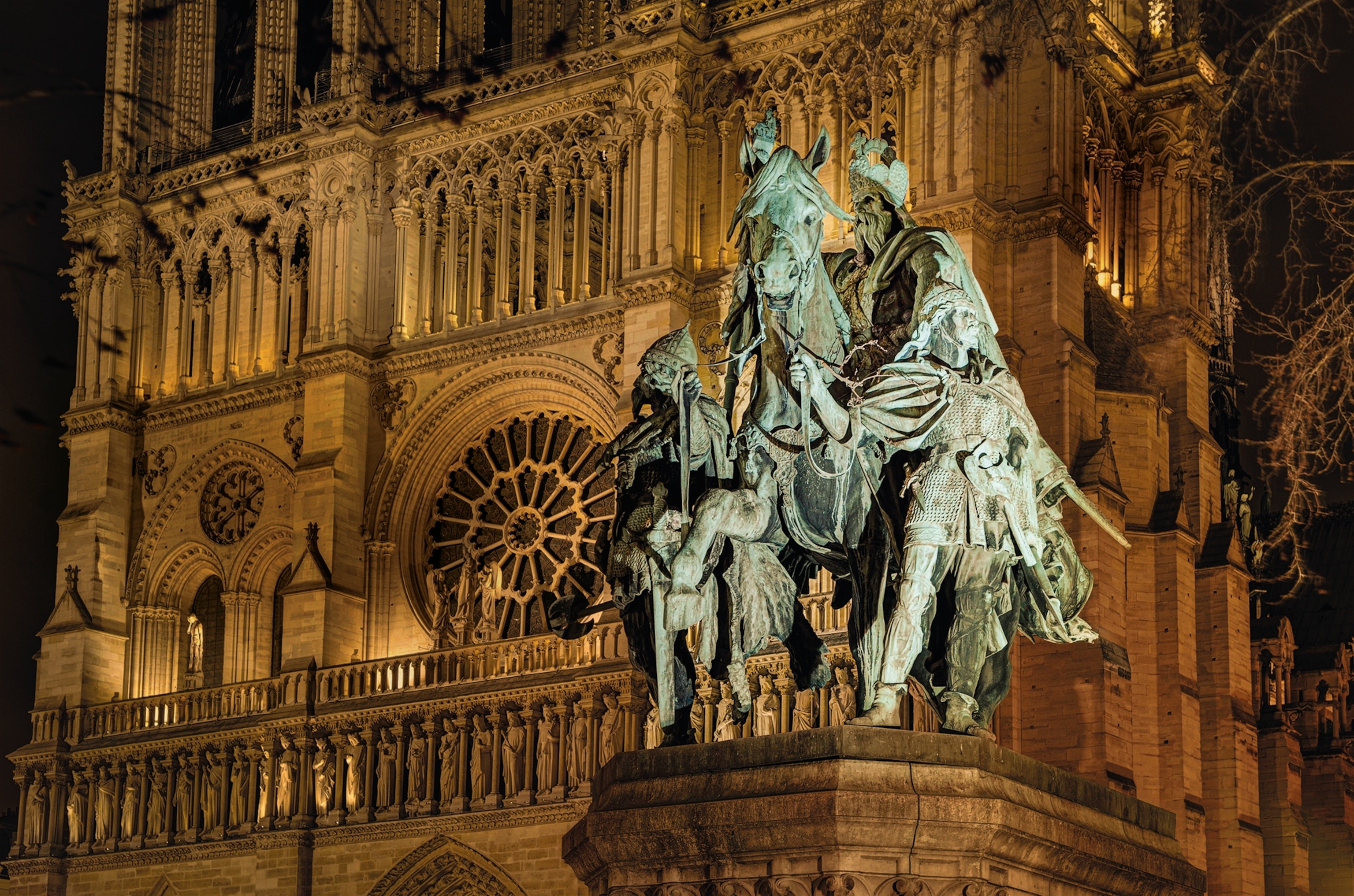 An 1878 statue of Charlemagne.
