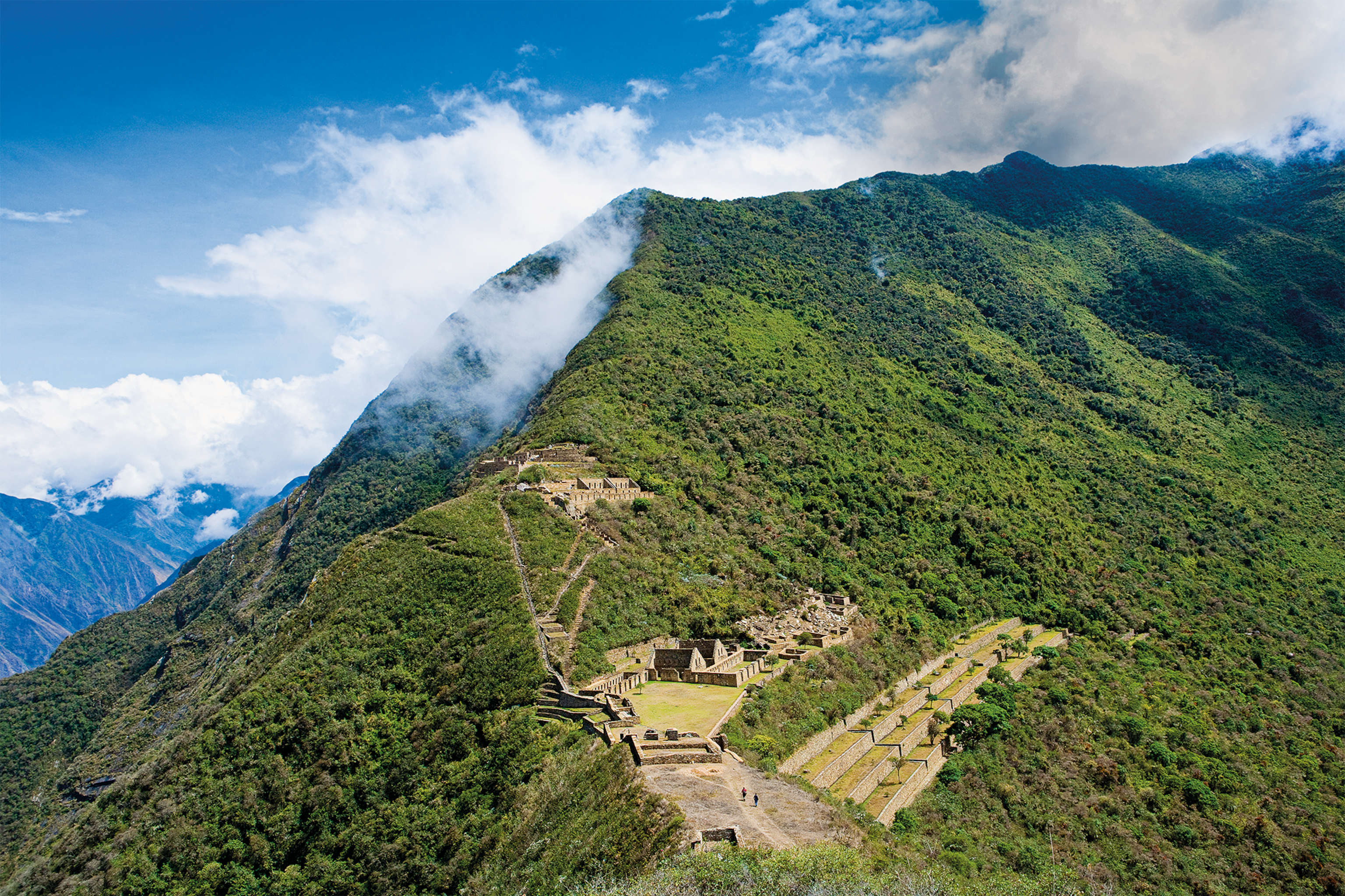 Inca complex in the mountains at Choquequirao.